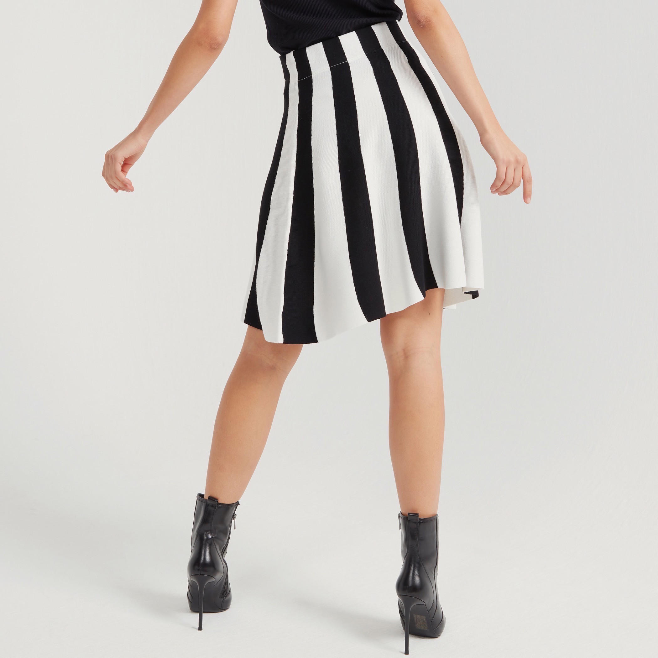 2Xtremz Striped Mini A-line Skirt with Elasticated Waistband-women-clothing-bottoms-skirts-image-9