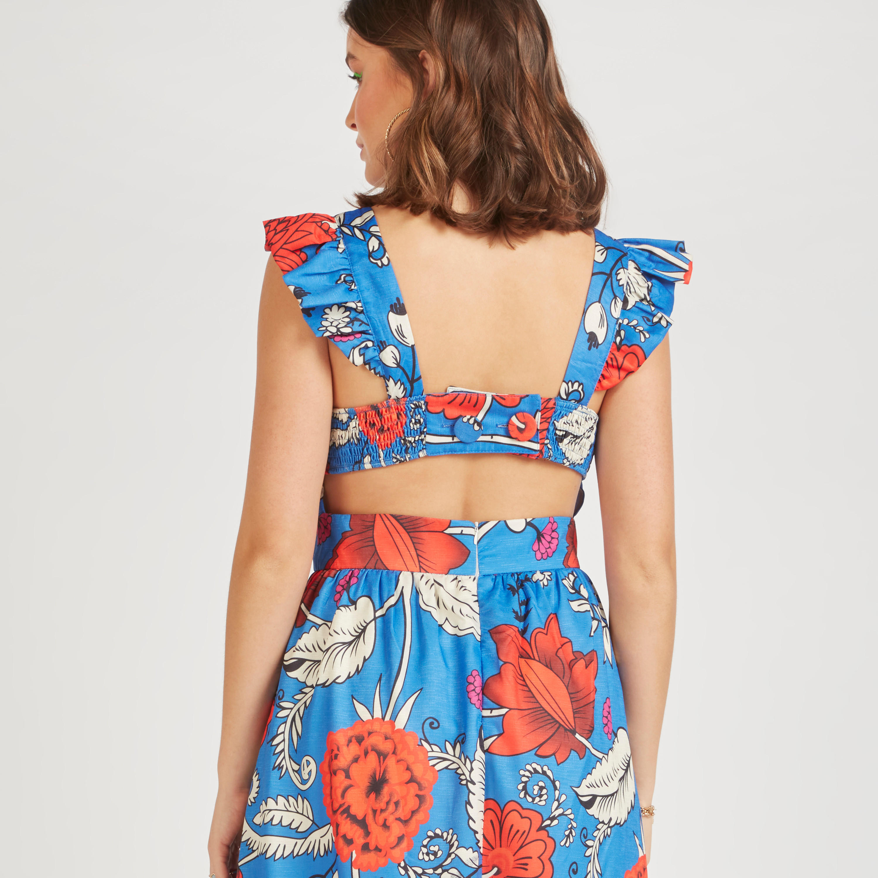فستان طويل دون أكمام بطبعات زهرية وتفاصيل كشكش من توإكستريمز-women-clothing-dresses-image-6