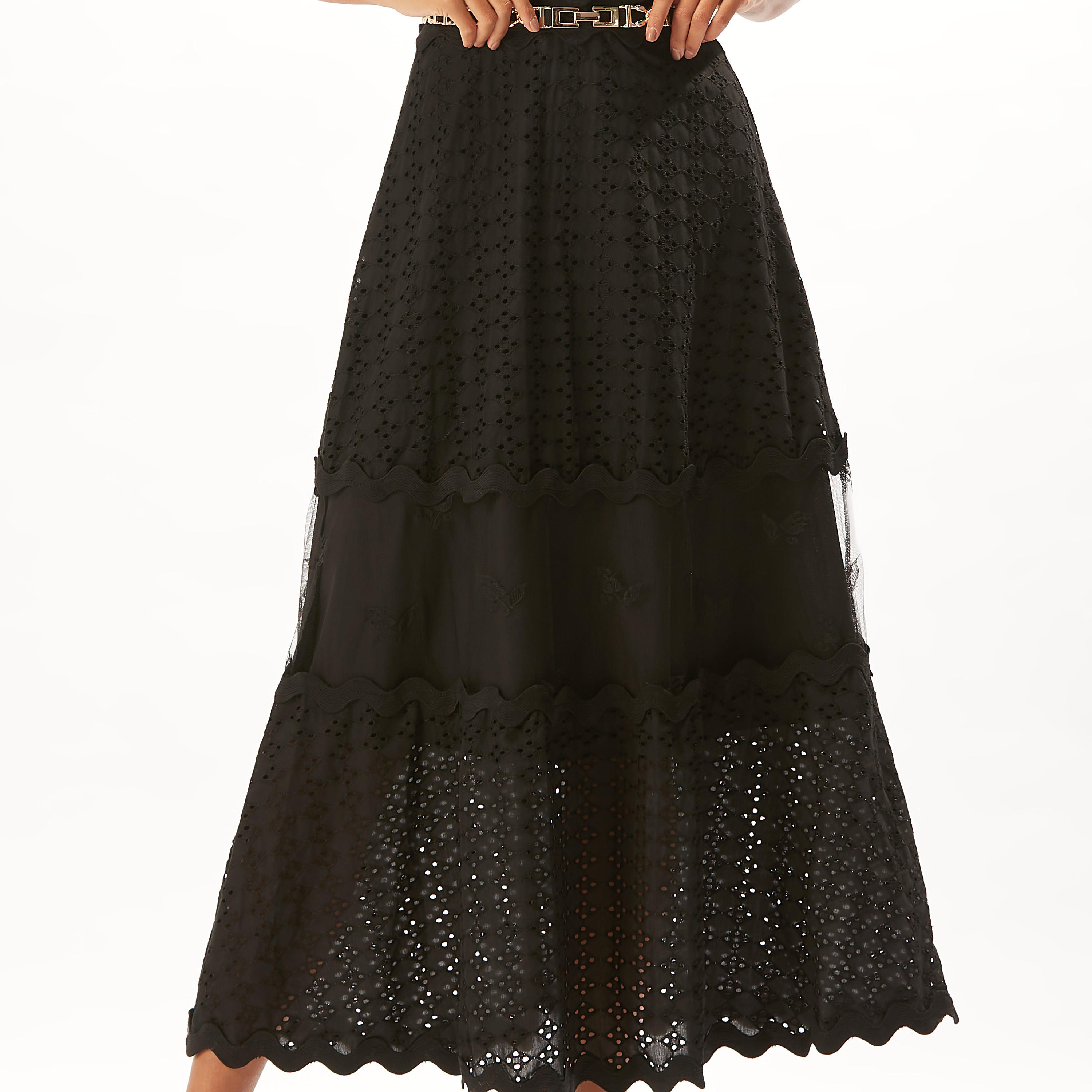 فستان طويل شيفلي بارز الملمس متعدد الطبقات بخصر مرن من توإكستريمز-women-clothing-dresses-image-6