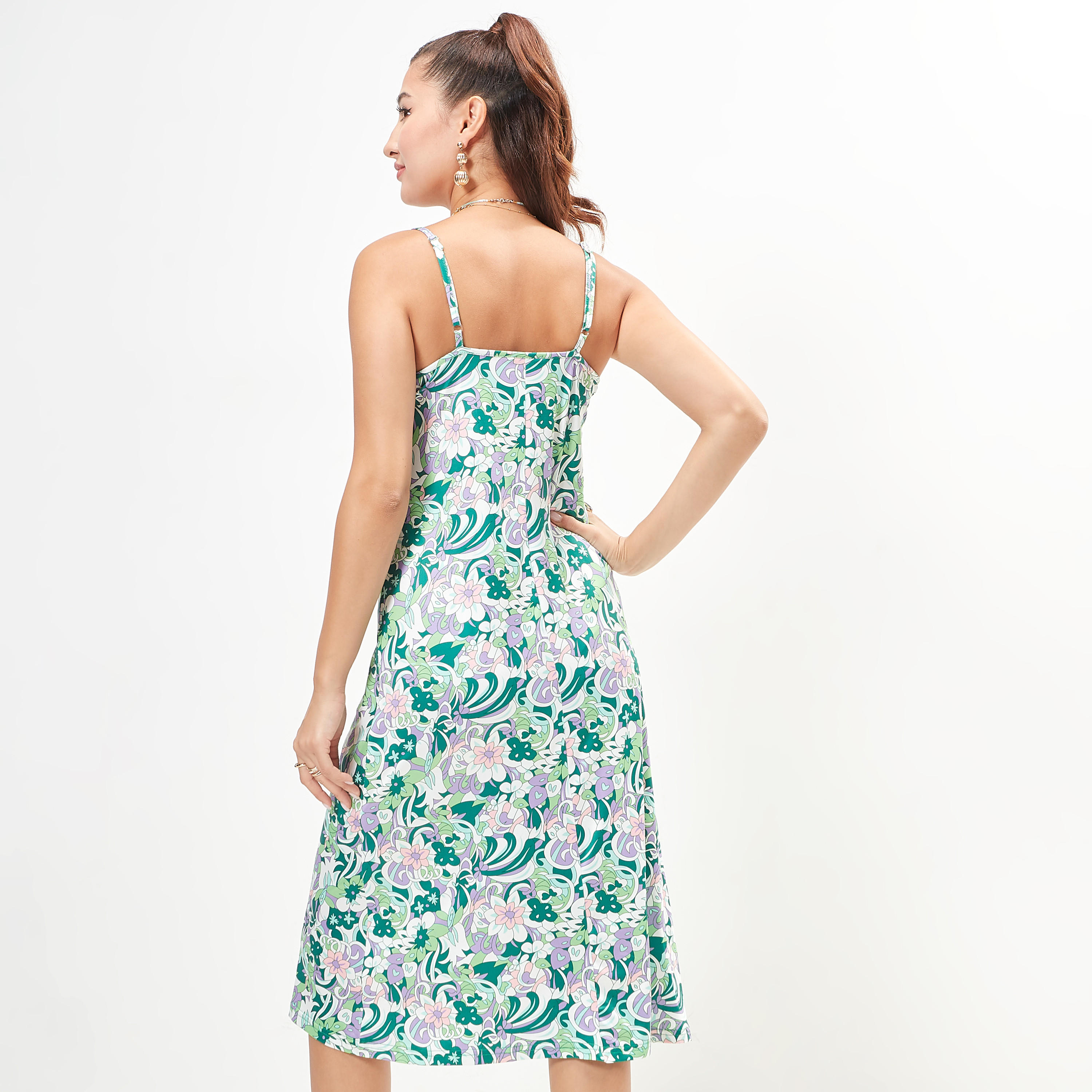 2Xtremz Floral Print Dress with Ruffled Long Sleeves and Slip-women-clothing-dresses-image-6