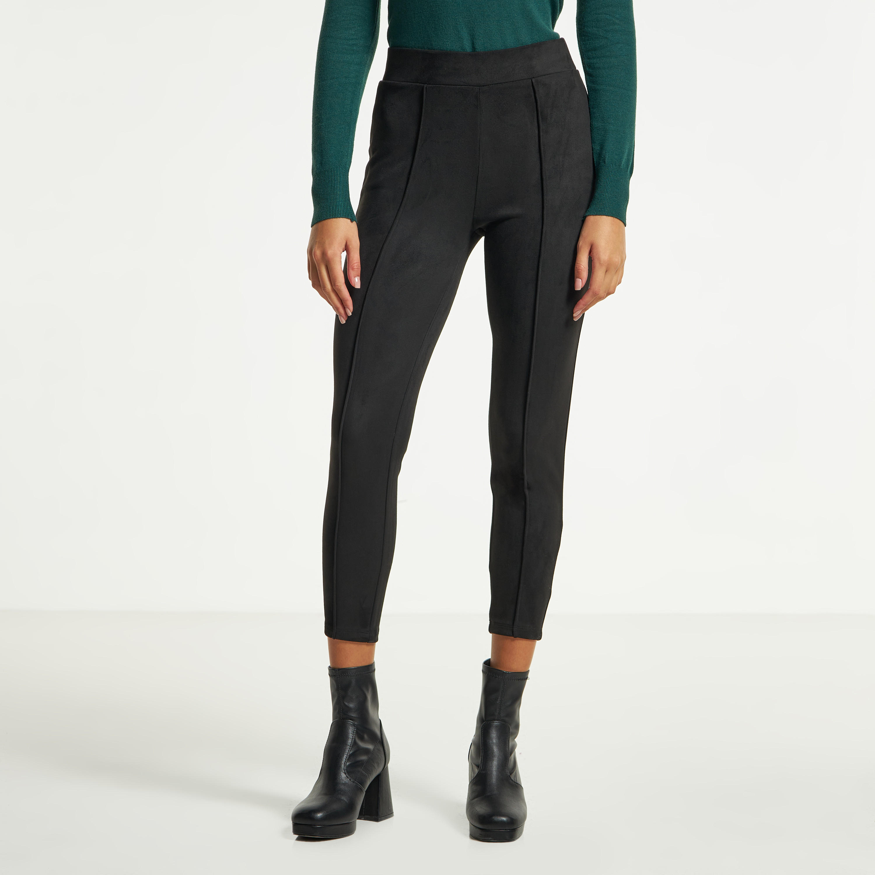بنطلون تريقنز سويدي سادة بسحّاب إغلاق غير مرئي من توإكستريمز-women-clothing-bottoms-leggings-image-9
