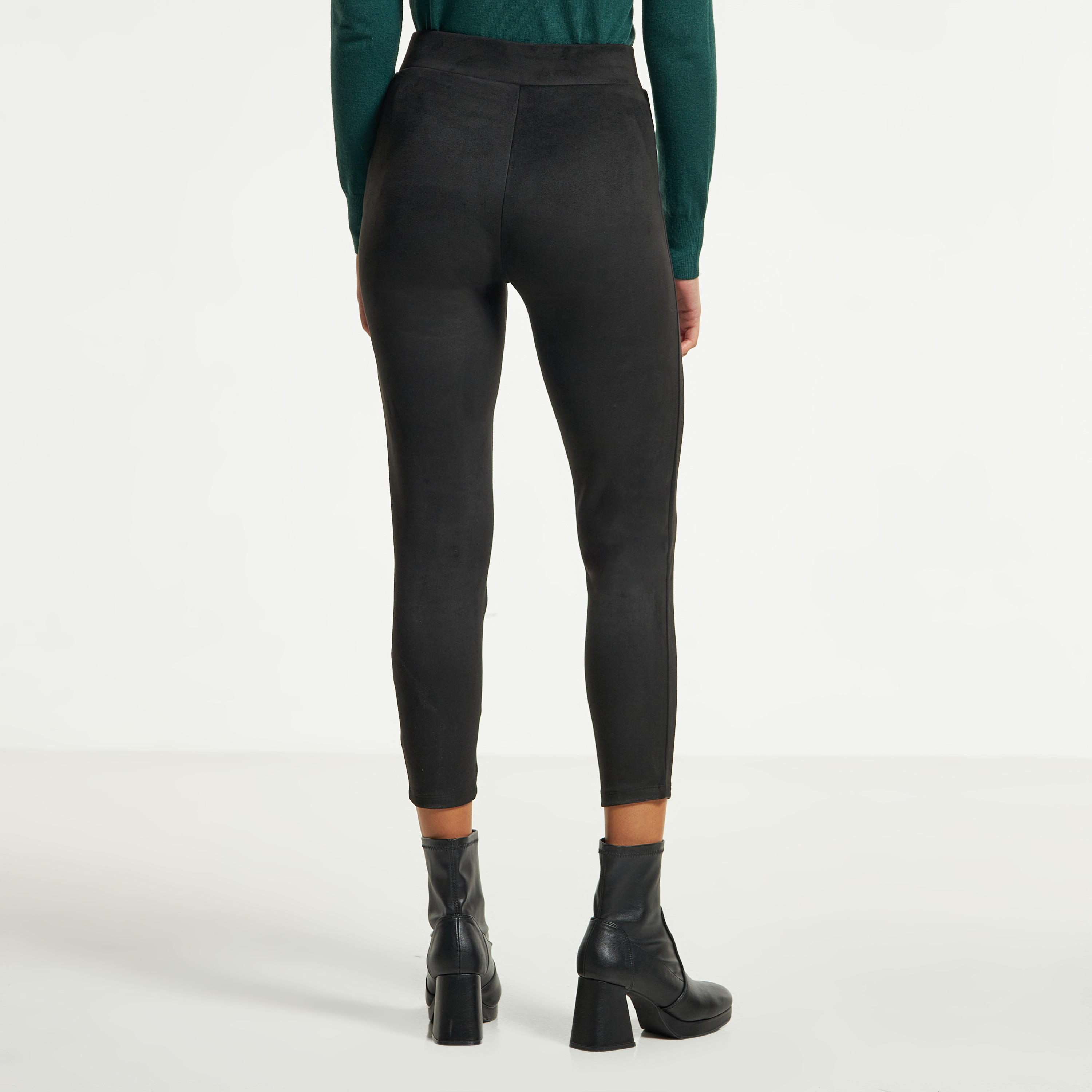 بنطلون تريقنز سويدي سادة بسحّاب إغلاق غير مرئي من توإكستريمز-women-clothing-bottoms-leggings-image-11