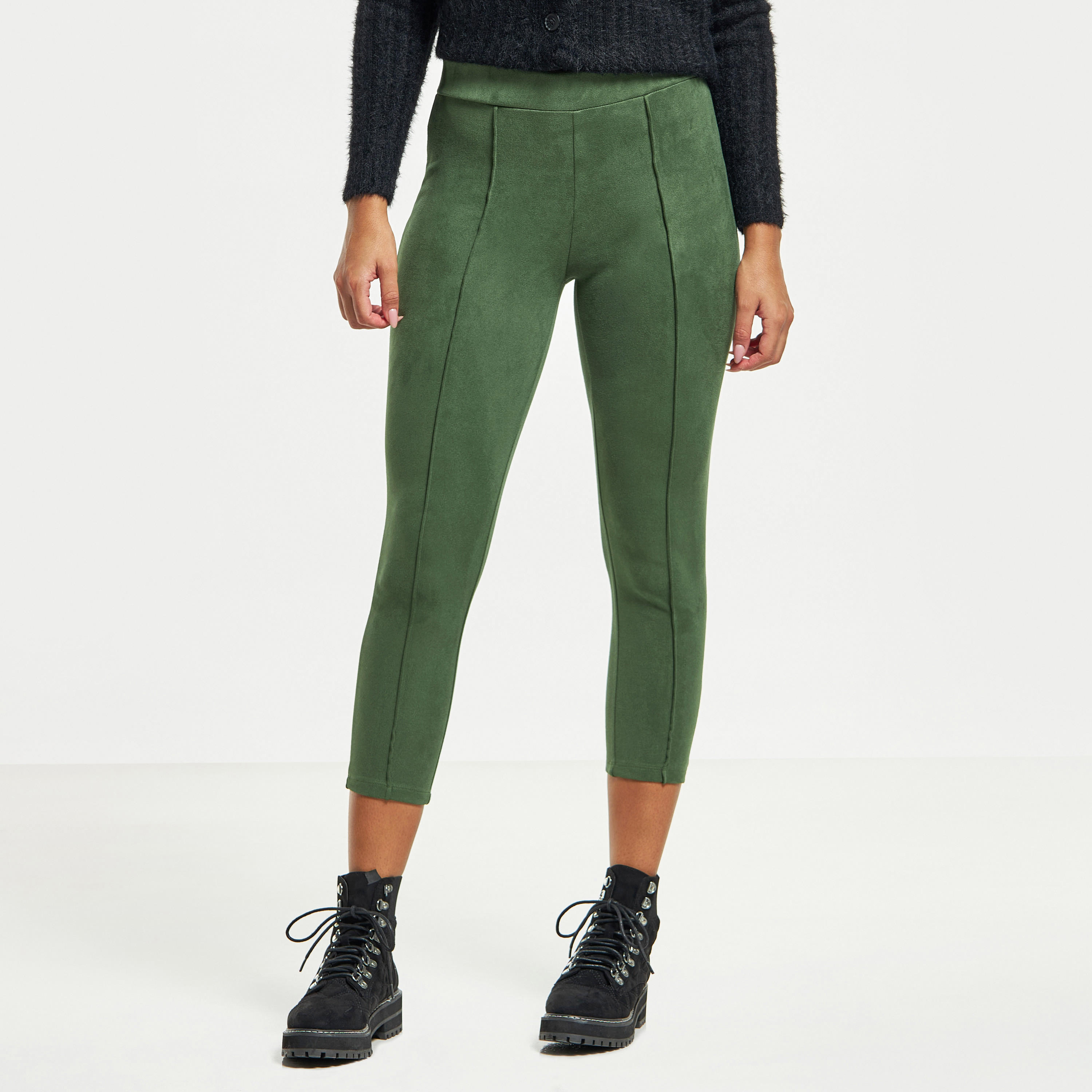 بنطلون تريقنز سويدي سادة بسحّاب إغلاق غير مرئي من توإكستريمز-women-clothing-bottoms-leggings-image-5