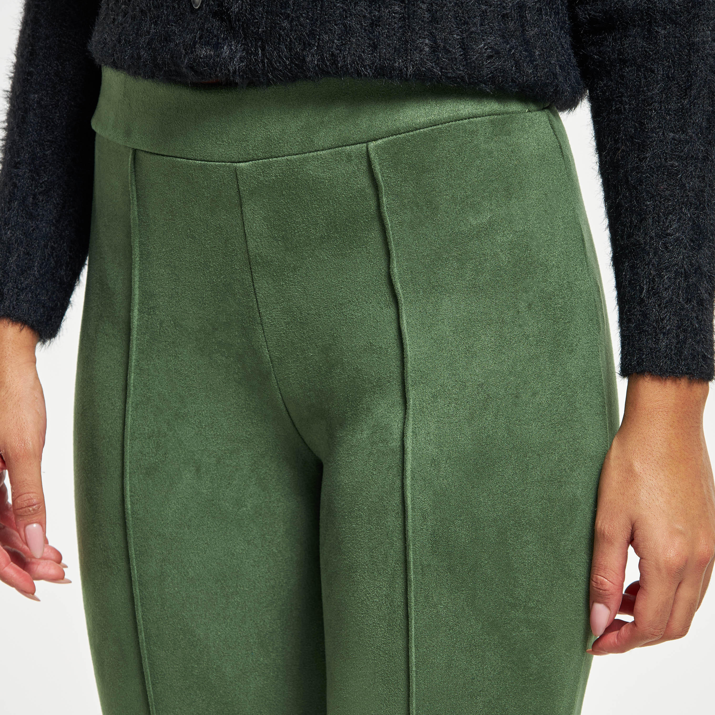 بنطلون تريقنز سويدي سادة بسحّاب إغلاق غير مرئي من توإكستريمز-women-clothing-bottoms-leggings-image-8