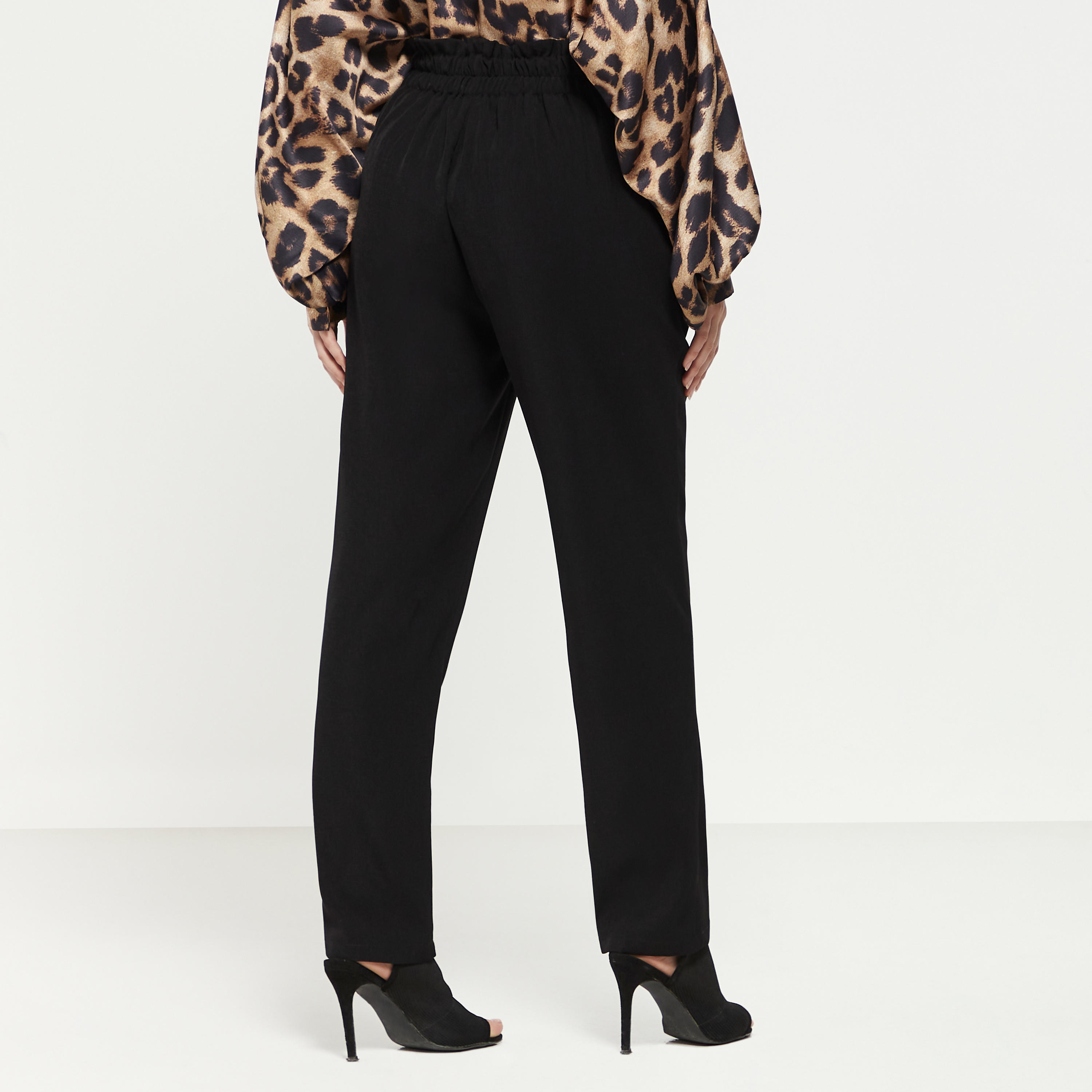 2Xtremz Solid Pant with Button Closure and Buckle Detail-women-clothing-bottoms-trousers-image-3