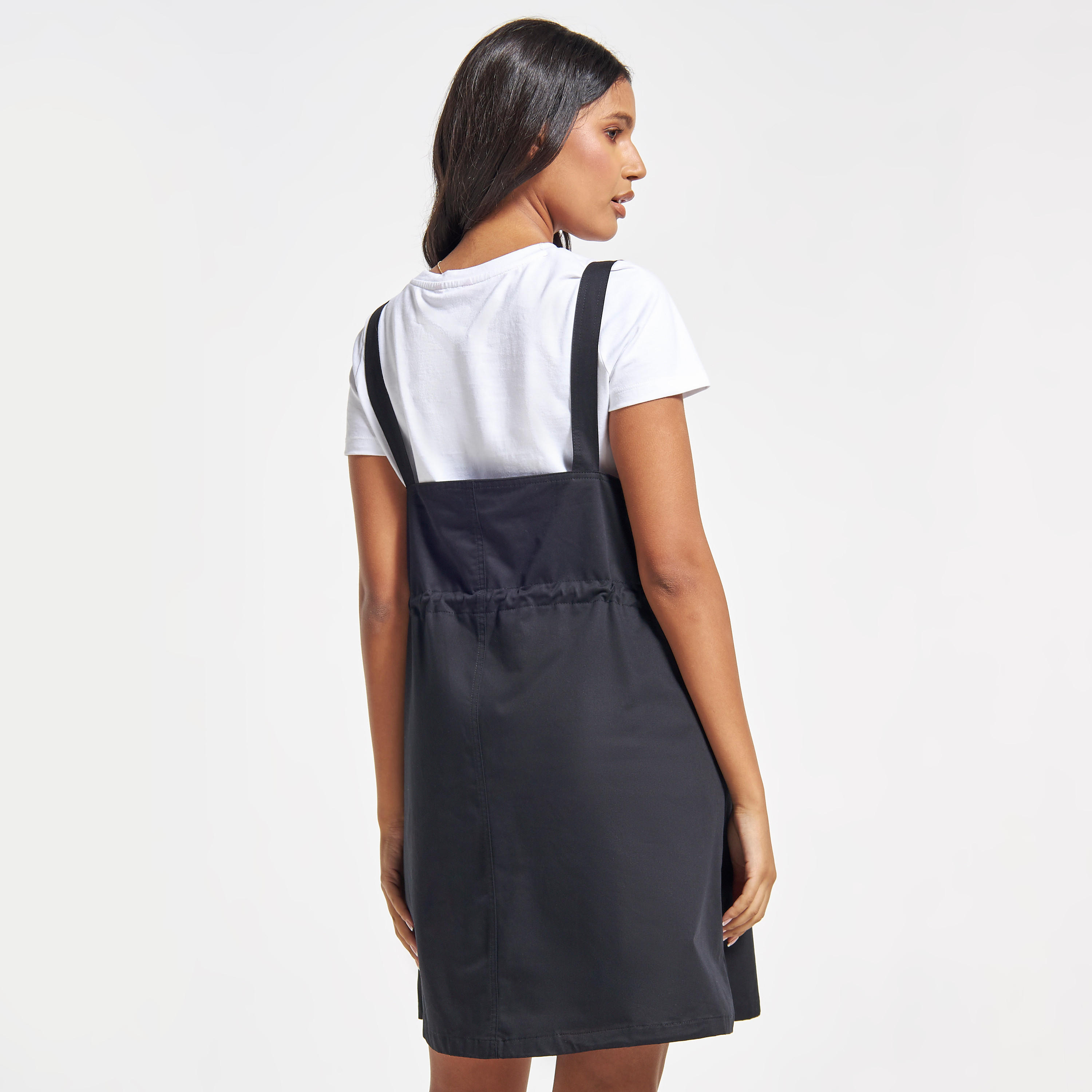 فستان مريلة برباط وأحزمة بإبزيم وجيوب من تو إكستريمز-women-clothing-dresses-image-3