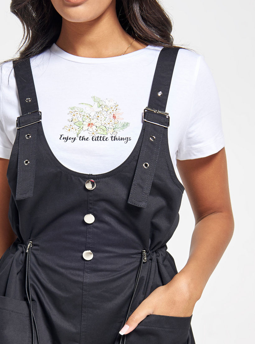 فستان مريلة برباط وأحزمة بإبزيم وجيوب من تو إكستريمز-women-clothing-dresses-image-4