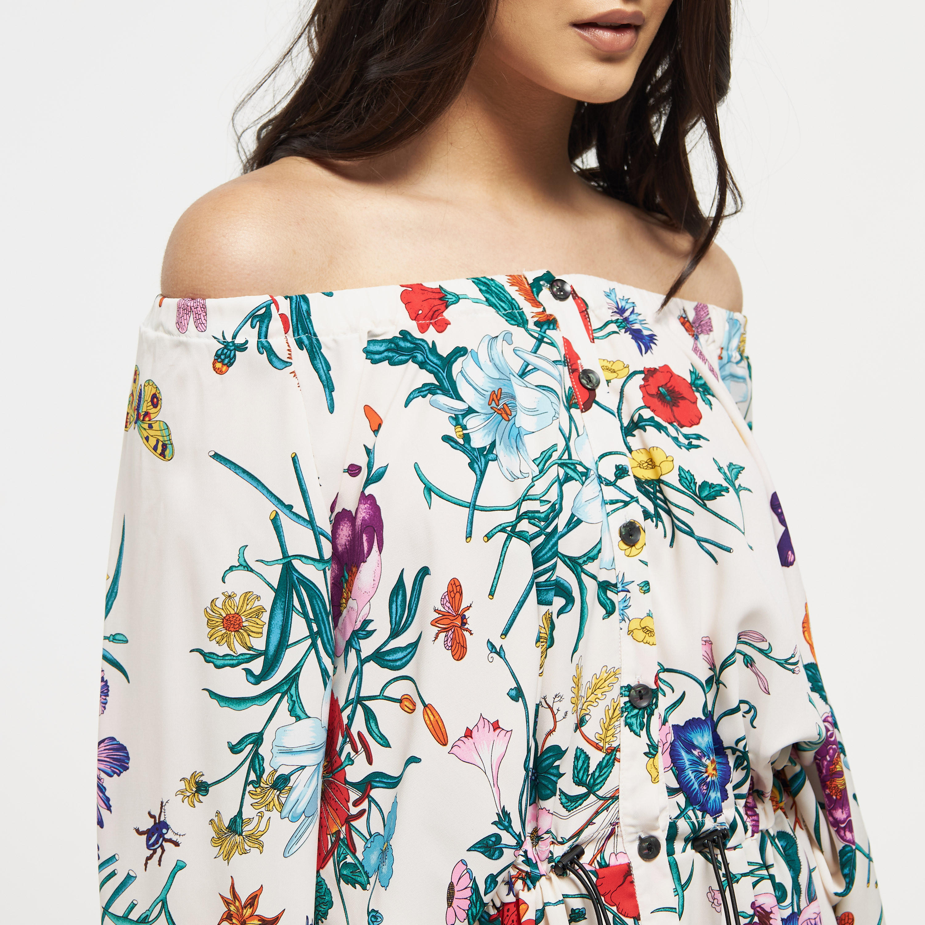 فستان ميدي مكشوف الأكتاف بطبعات أزهار من تو إكستريمز-women-clothing-dresses-image-4