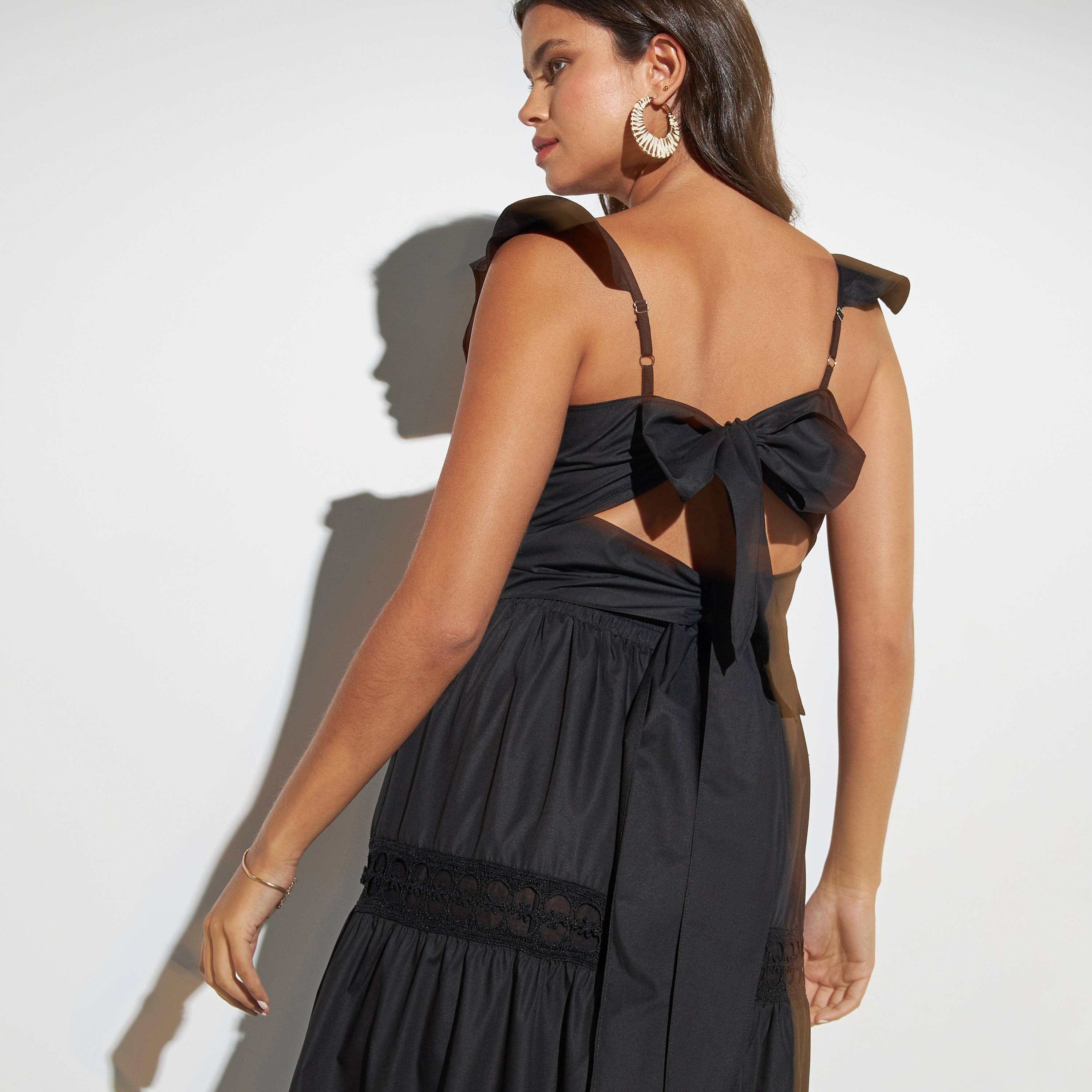 فستان بوبلين دون أكمام برباط فيونكة وتفاصيل دانتيل من تو إكستريمز-women-clothing-dresses-image-8