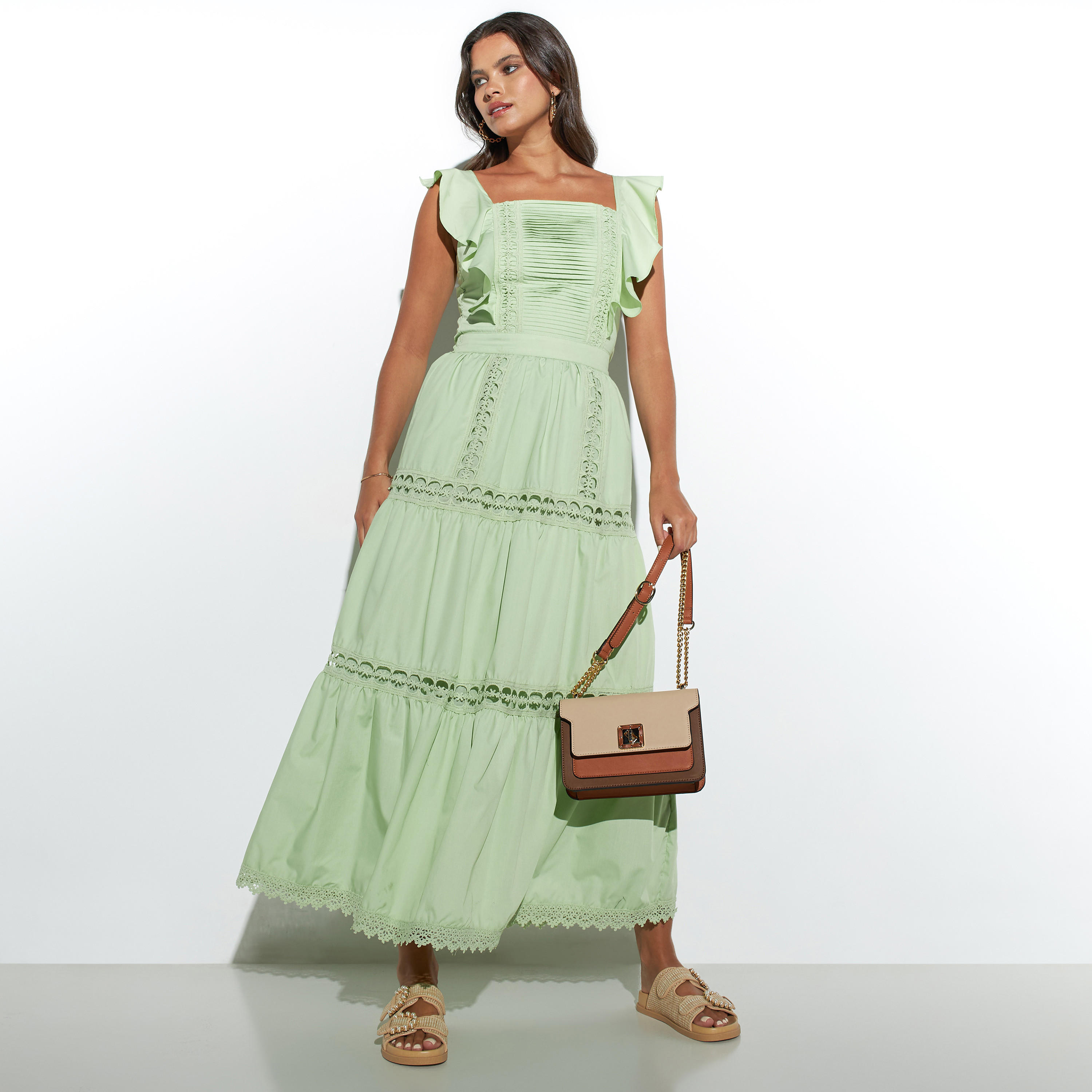 فستان بوبلين دون أكمام برباط فيونكة وتفاصيل دانتيل من تو إكستريمز-women-clothing-dresses-image-11