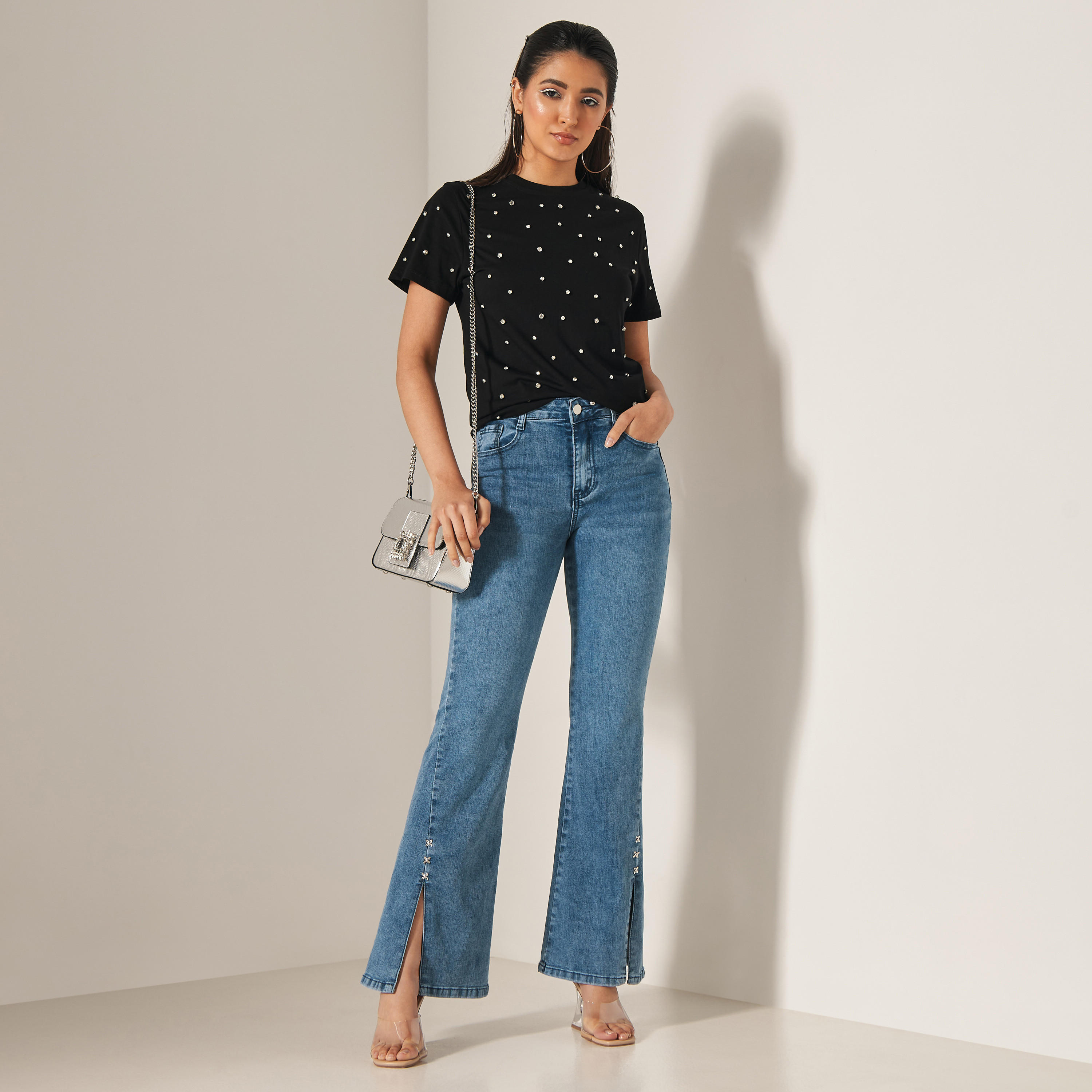 2Xtremz Regular Fit Jeans with Front Slits and Button Detail-women-clothing-bottoms-jeans-image-2