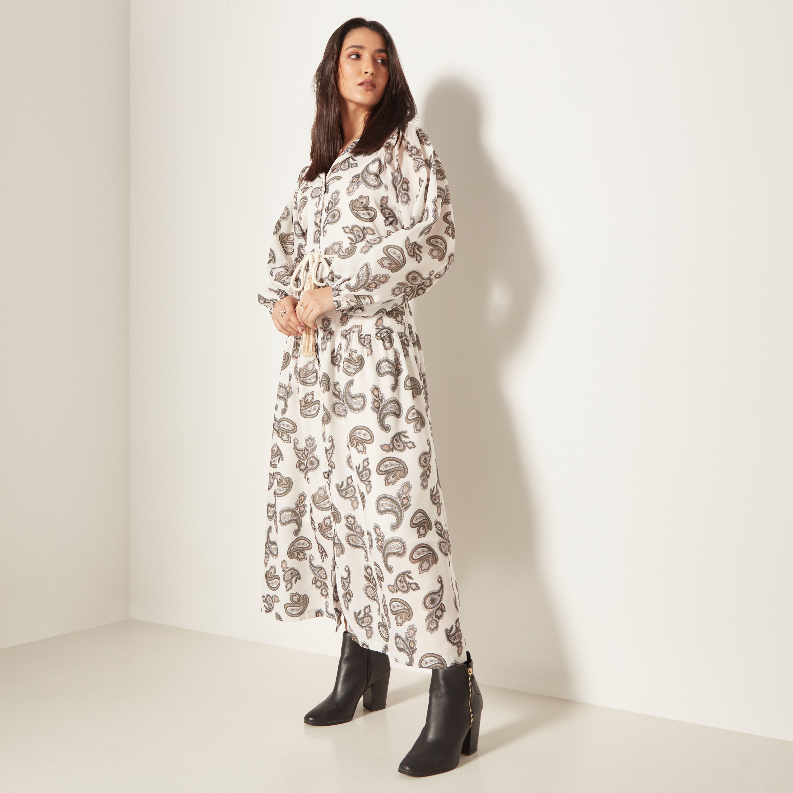 2Xtremz All-Over Paisley Print Maxi Shirt Dress with Tie-Up Belt-women-clothing-dresses-image-2