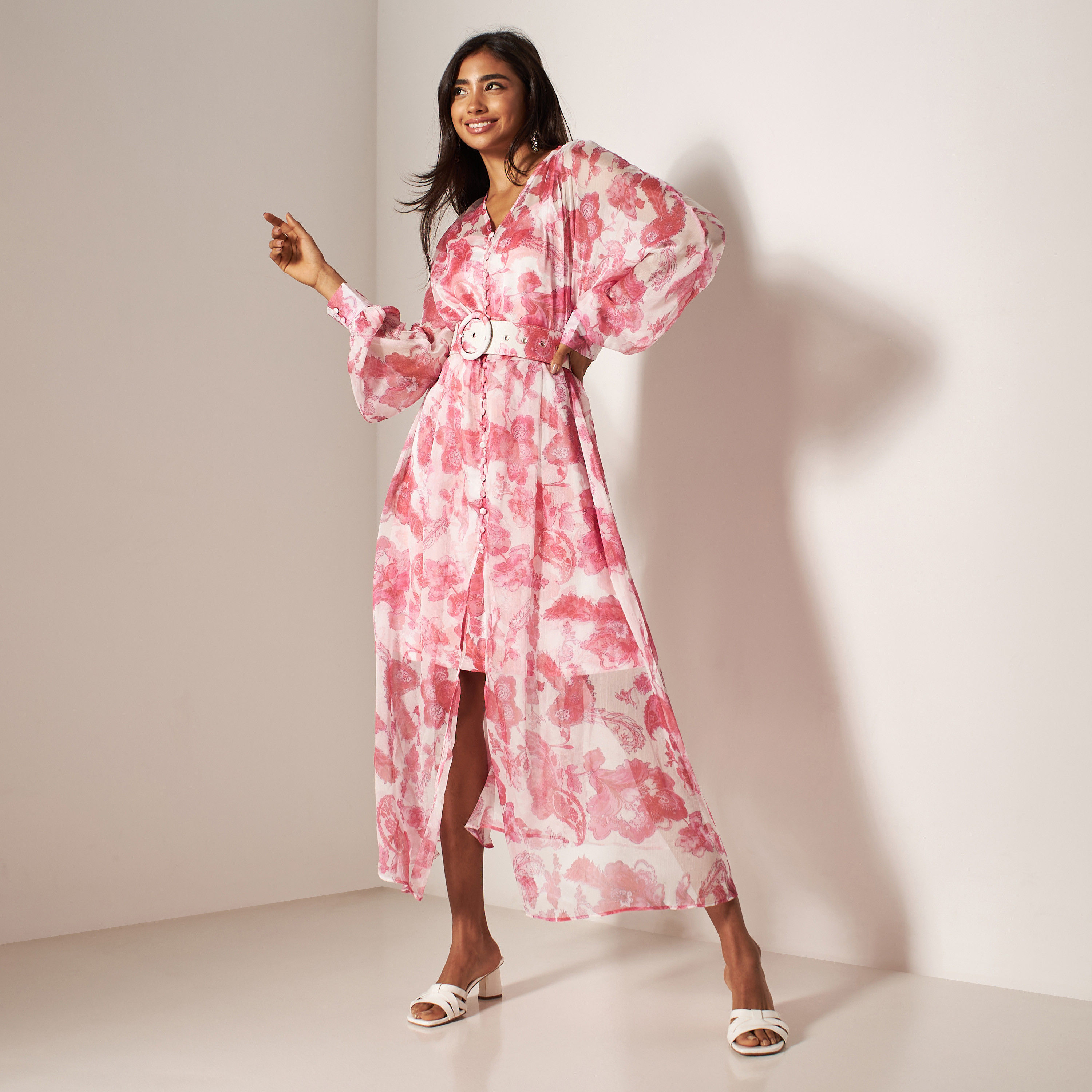 2Xtremz All-Over Floral Print Maxi Dress with Belt-women-clothing-dresses-image-1