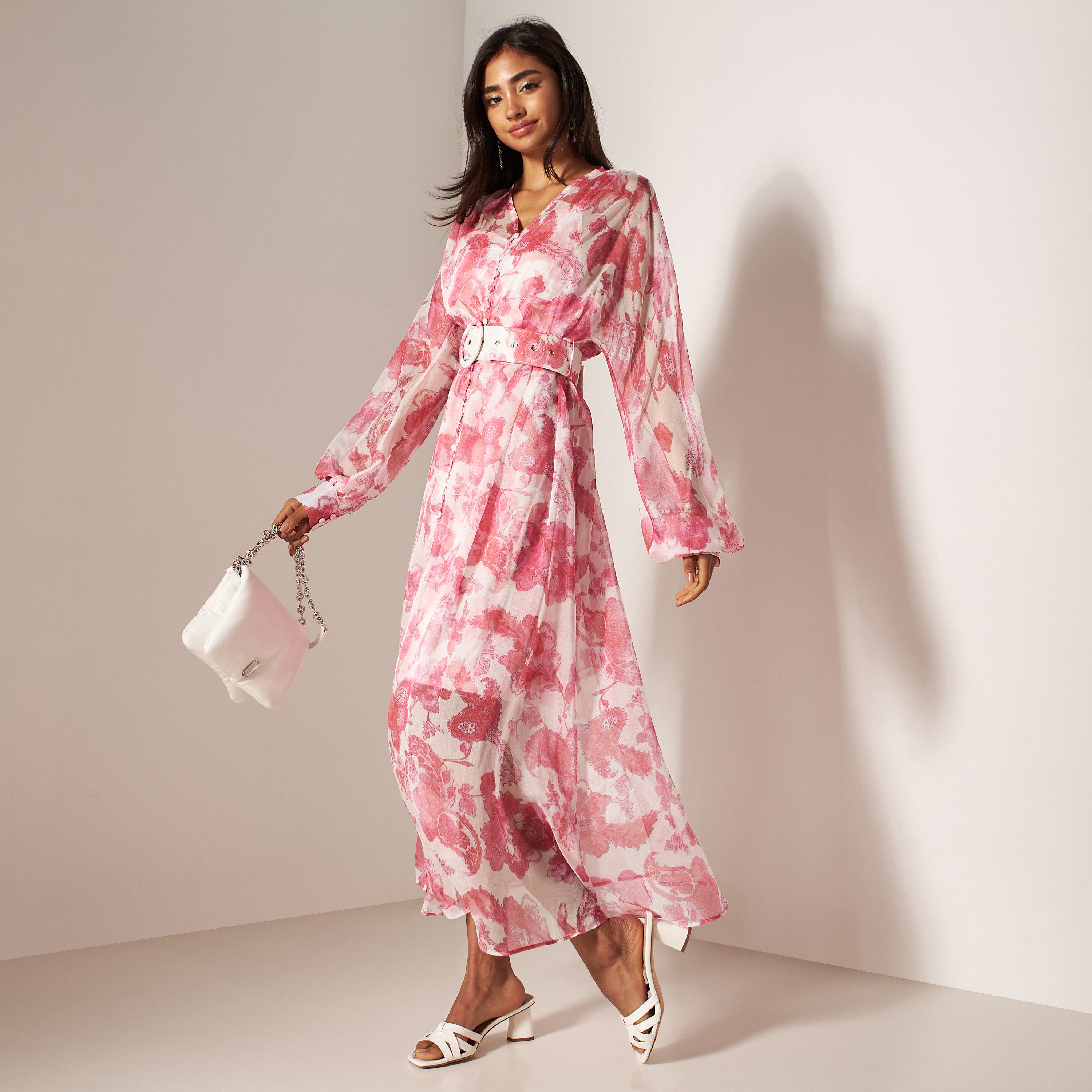 2Xtremz All-Over Floral Print Maxi Dress with Belt-women-clothing-dresses-image-2