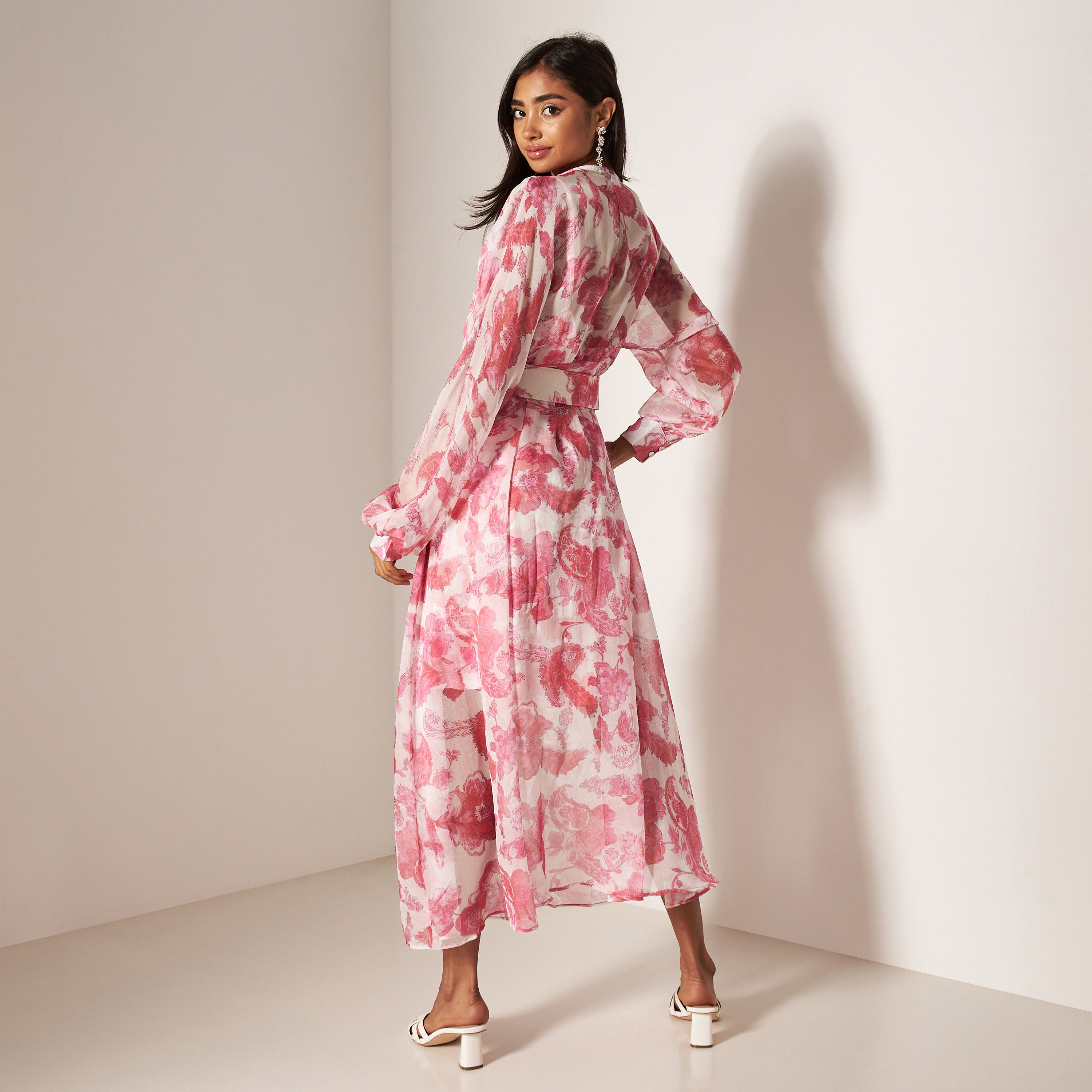2Xtremz All-Over Floral Print Maxi Dress with Belt-women-clothing-dresses-image-3