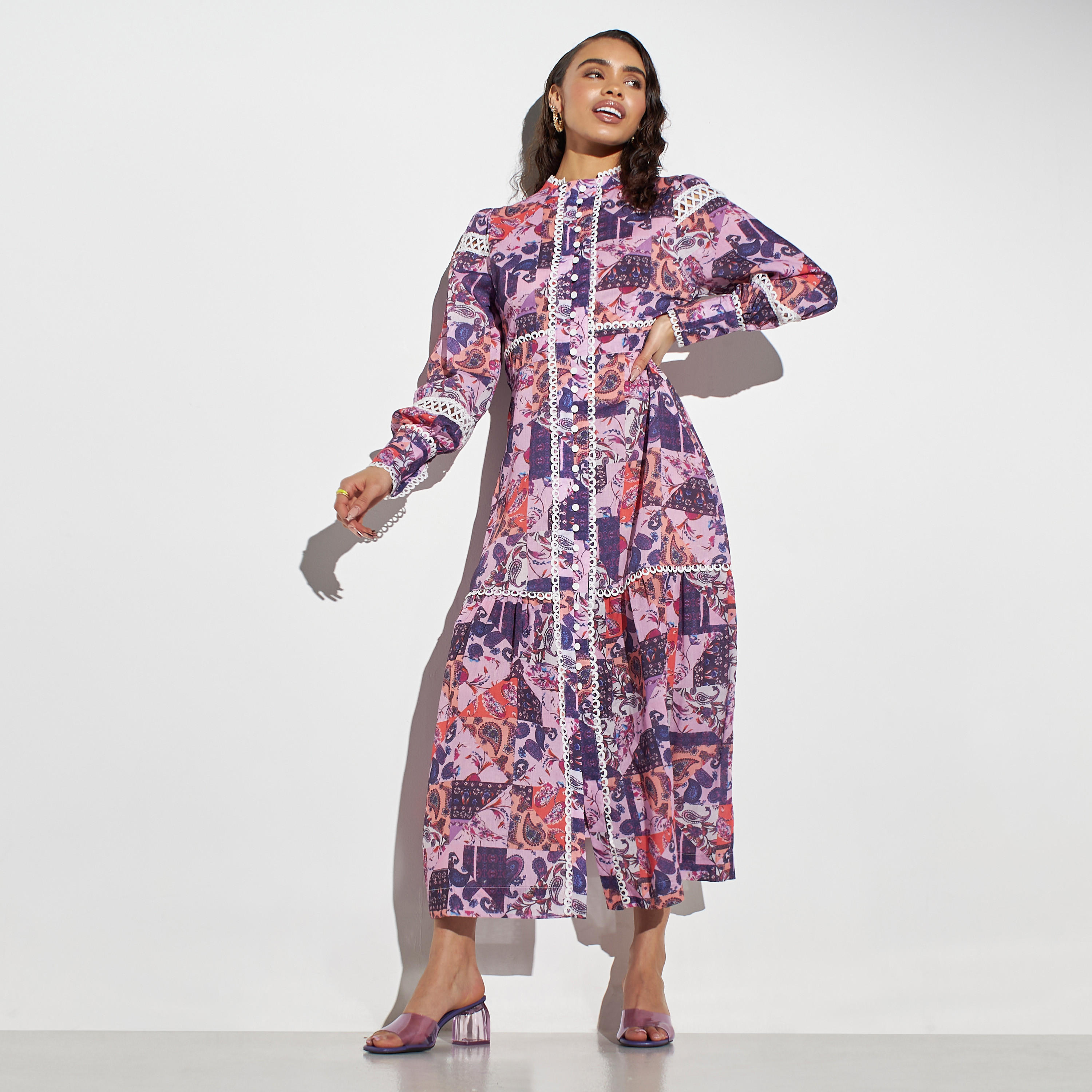 2Xtremz All-Over Paisley Print Maxi Dress with Lace Detail-women-clothing-dresses-image-2