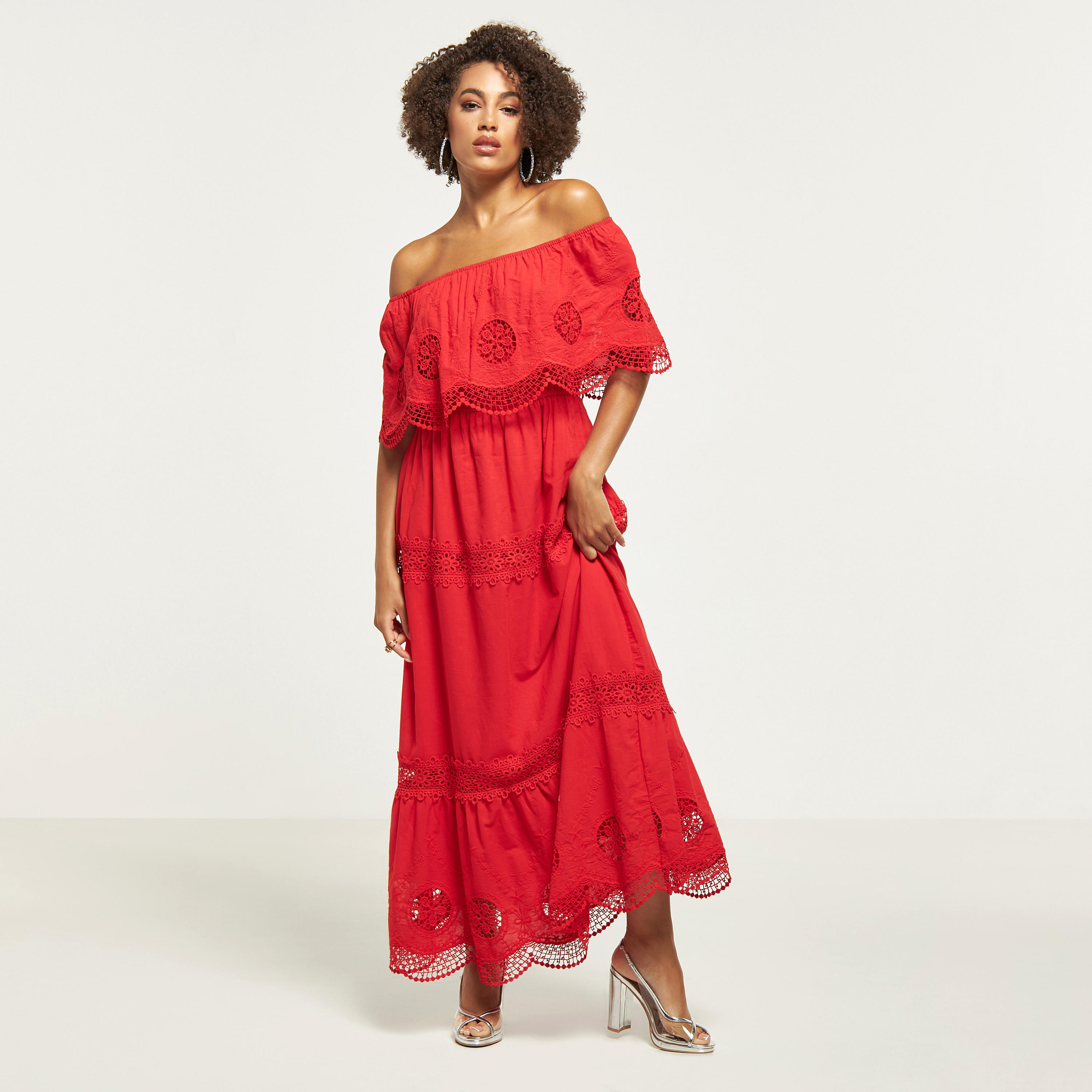 فستان طويل شيفلي مكشوف الأكتاف من تو إكستريمز-women-clothing-dresses-image-1