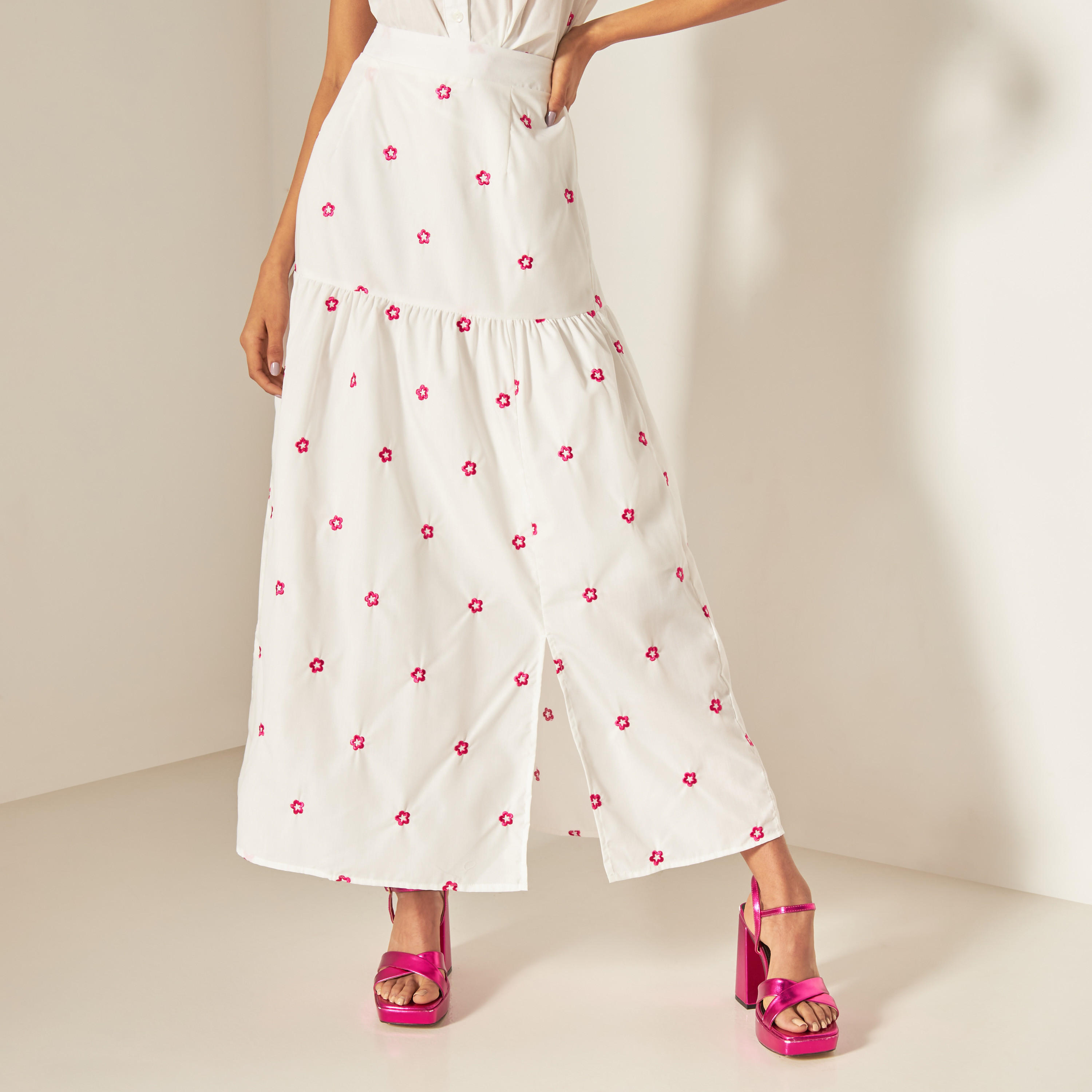 2Xtremz Embroidered Maxi Skirt with Semi-Elasticated Waistband-women-clothing-bottoms-skirts-image-1
