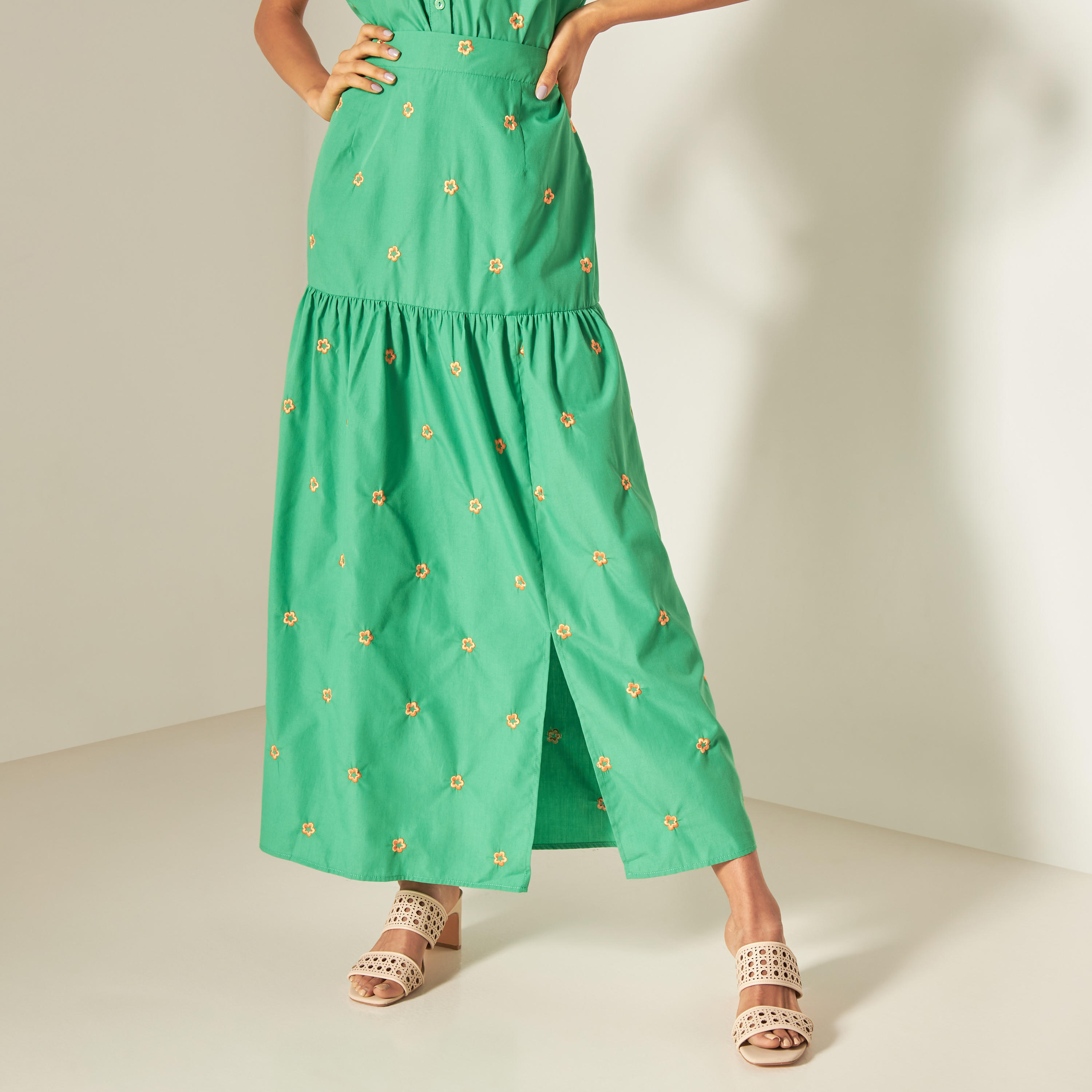 2Xtremz Embroidered Maxi Skirt with Semi-Elasticated Waistband-women-clothing-bottoms-skirts-image-5