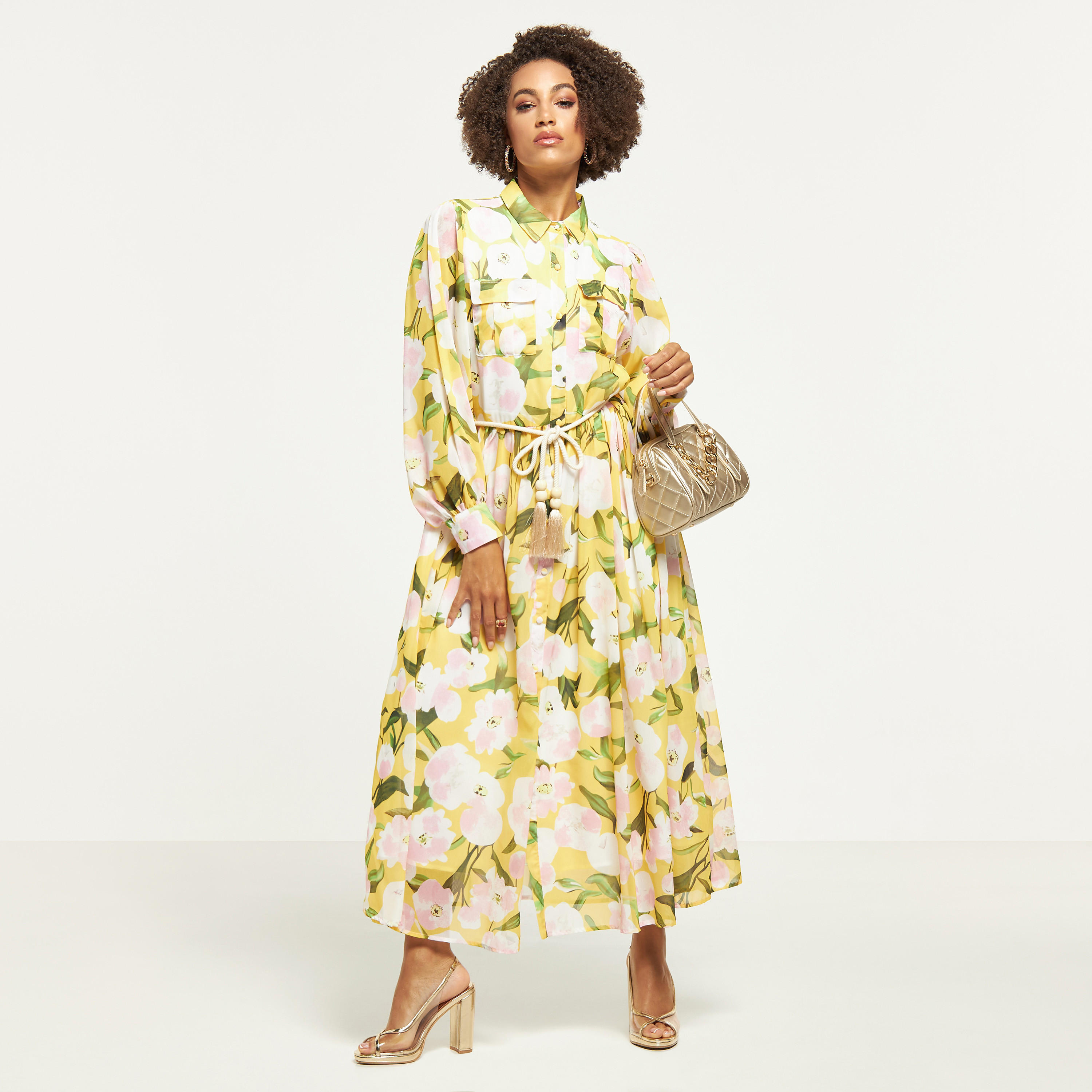 2Xtremz Floral Print Maxi Shirt Dress with Tie-Up Belt and Pockets-women-clothing-dresses-image-6