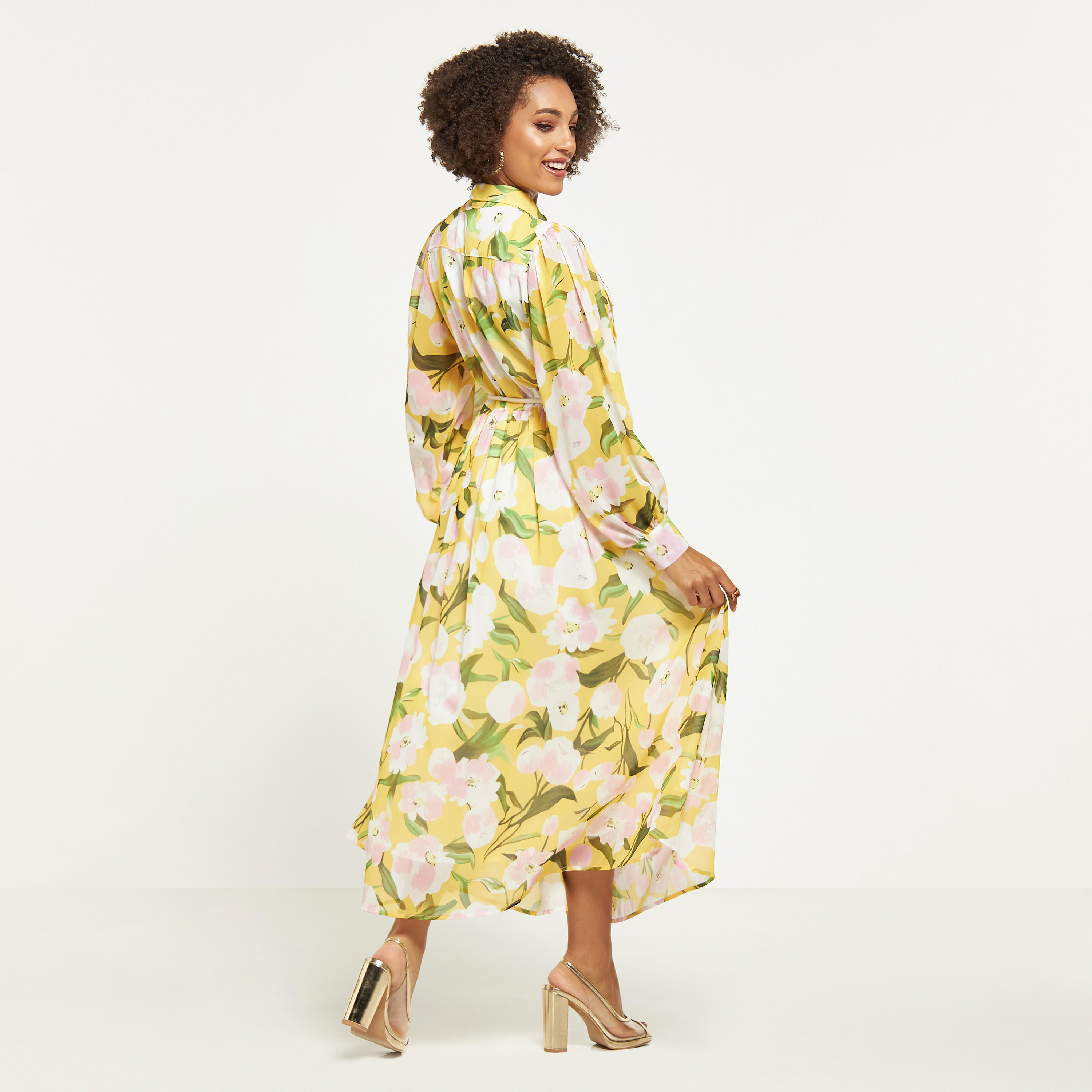 2Xtremz Floral Print Maxi Shirt Dress with Tie-Up Belt and Pockets-women-clothing-dresses-image-7