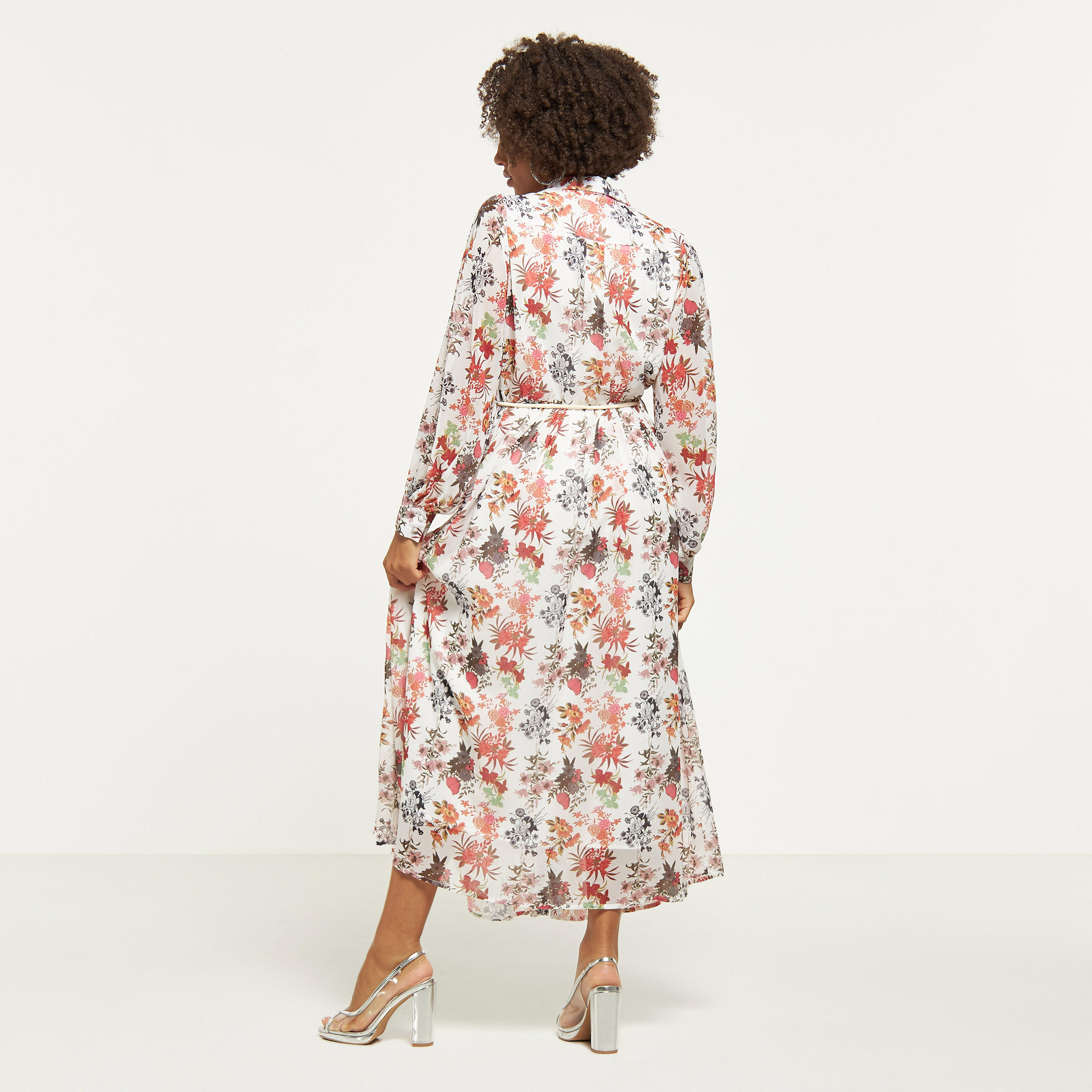 2Xtremz Floral Print Maxi Shirt Dress with Tie-Up Belt and Pockets-women-clothing-dresses-image-3