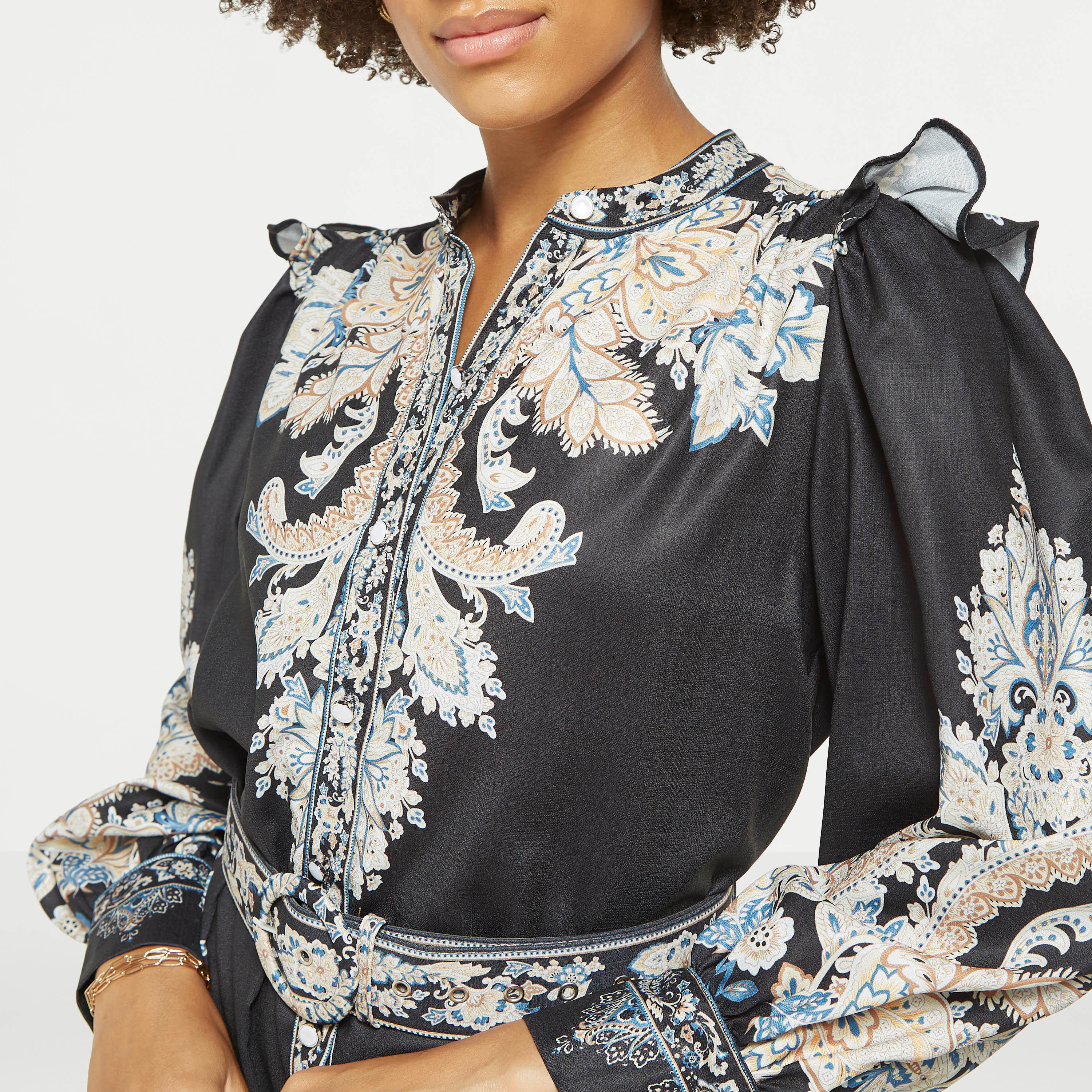 فستان قميص بحزام وكشكش وطبعات من تو إكستريمز-women-clothing-dresses-image-4