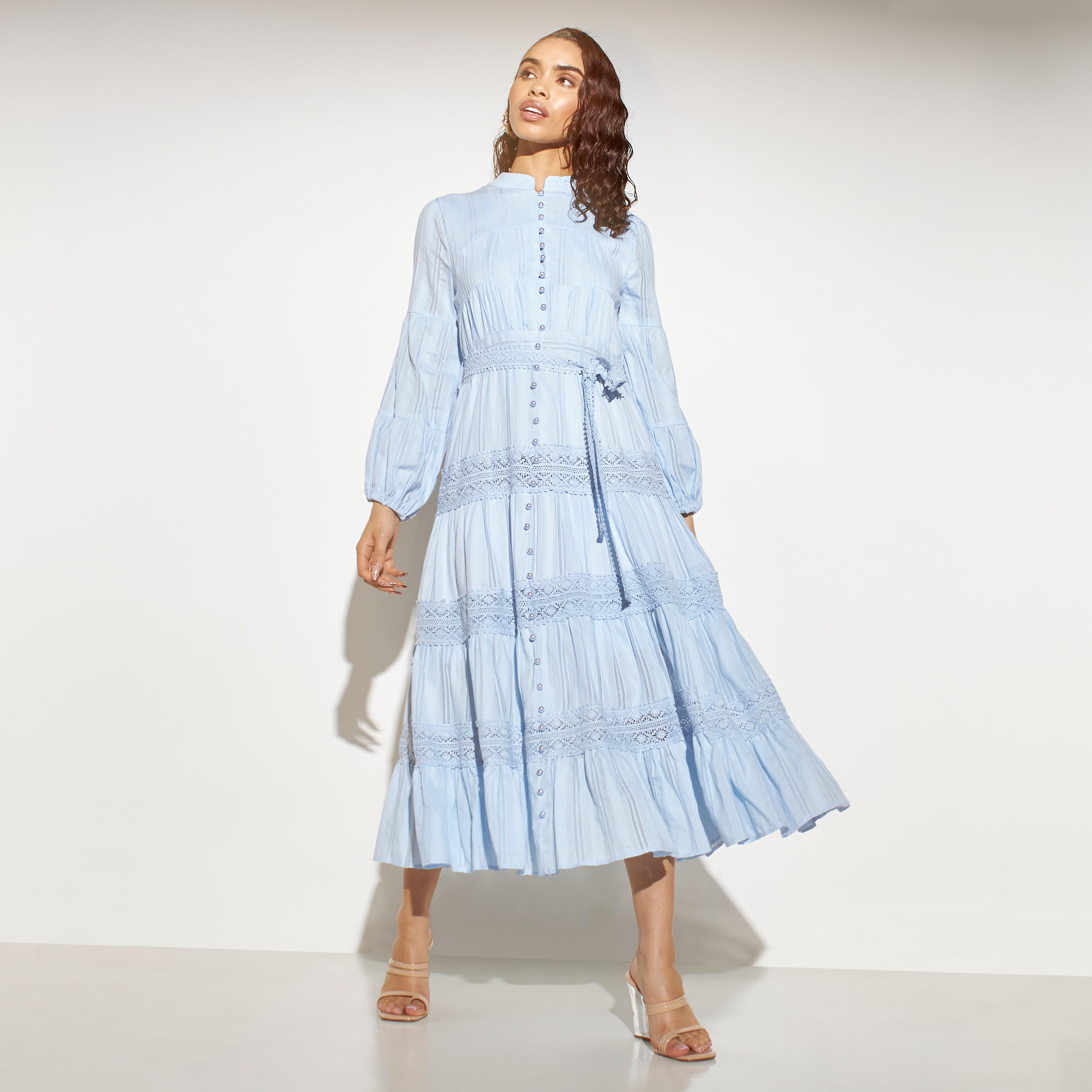 فستان طويل شيفلي متعدد الطبقات بأربطة من تو إكستريمز-women-clothing-dresses-image-4