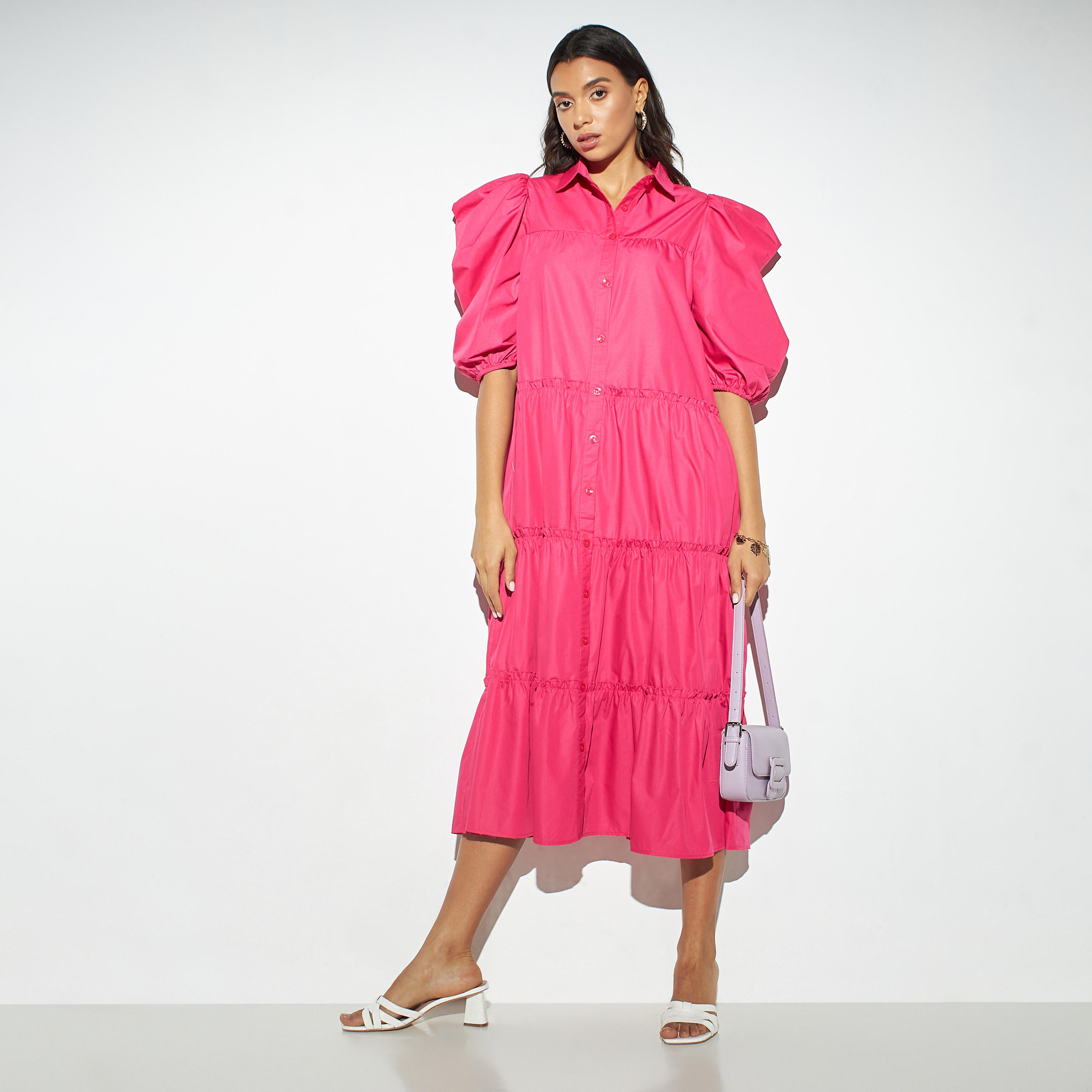تيشيرت سادة بأرار وأكمام منفوخة من تو إكستريمز-women-clothing-dresses-image-2