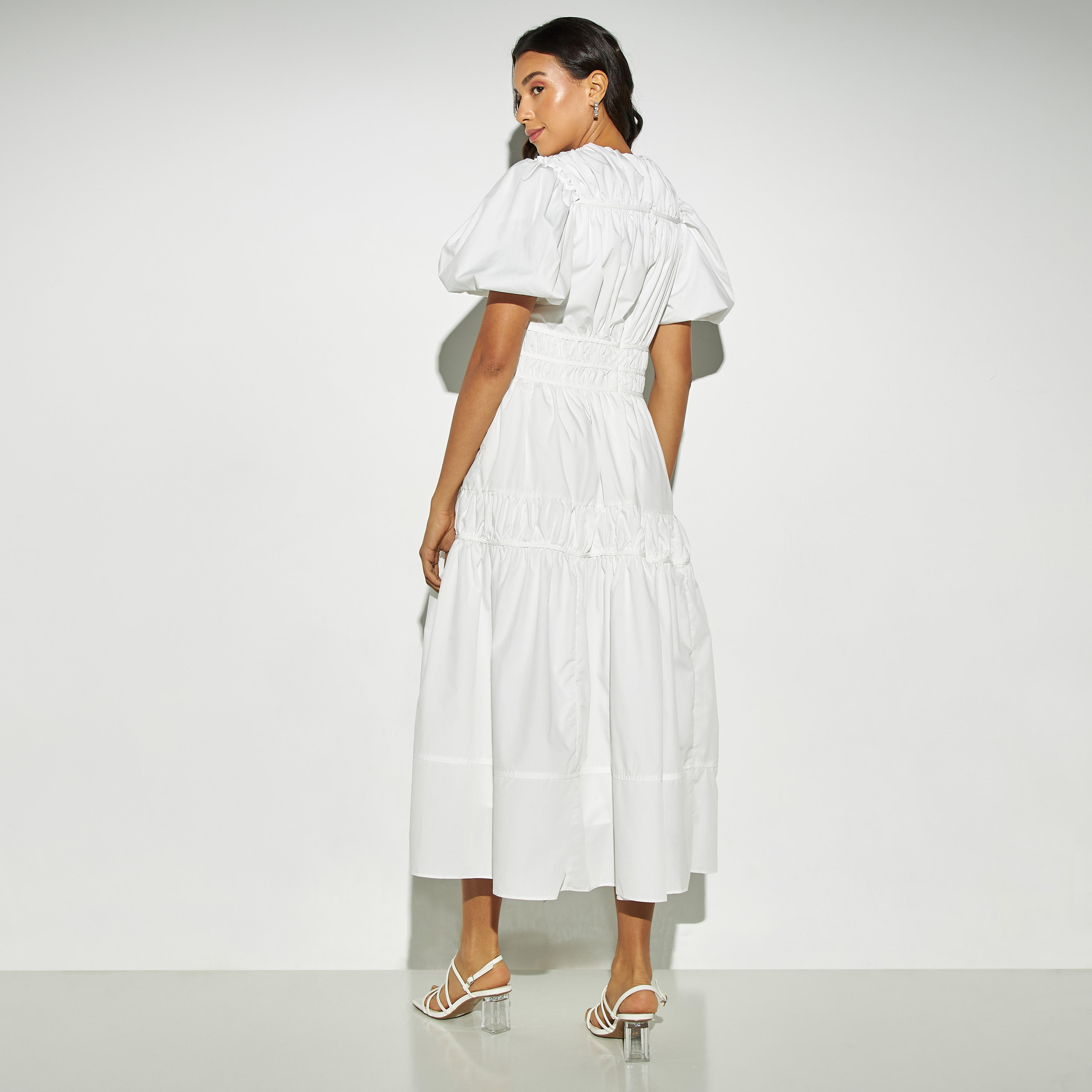فستان سادة بأكمام منفوخة من تو إكستريمز-women-clothing-dresses-image-2