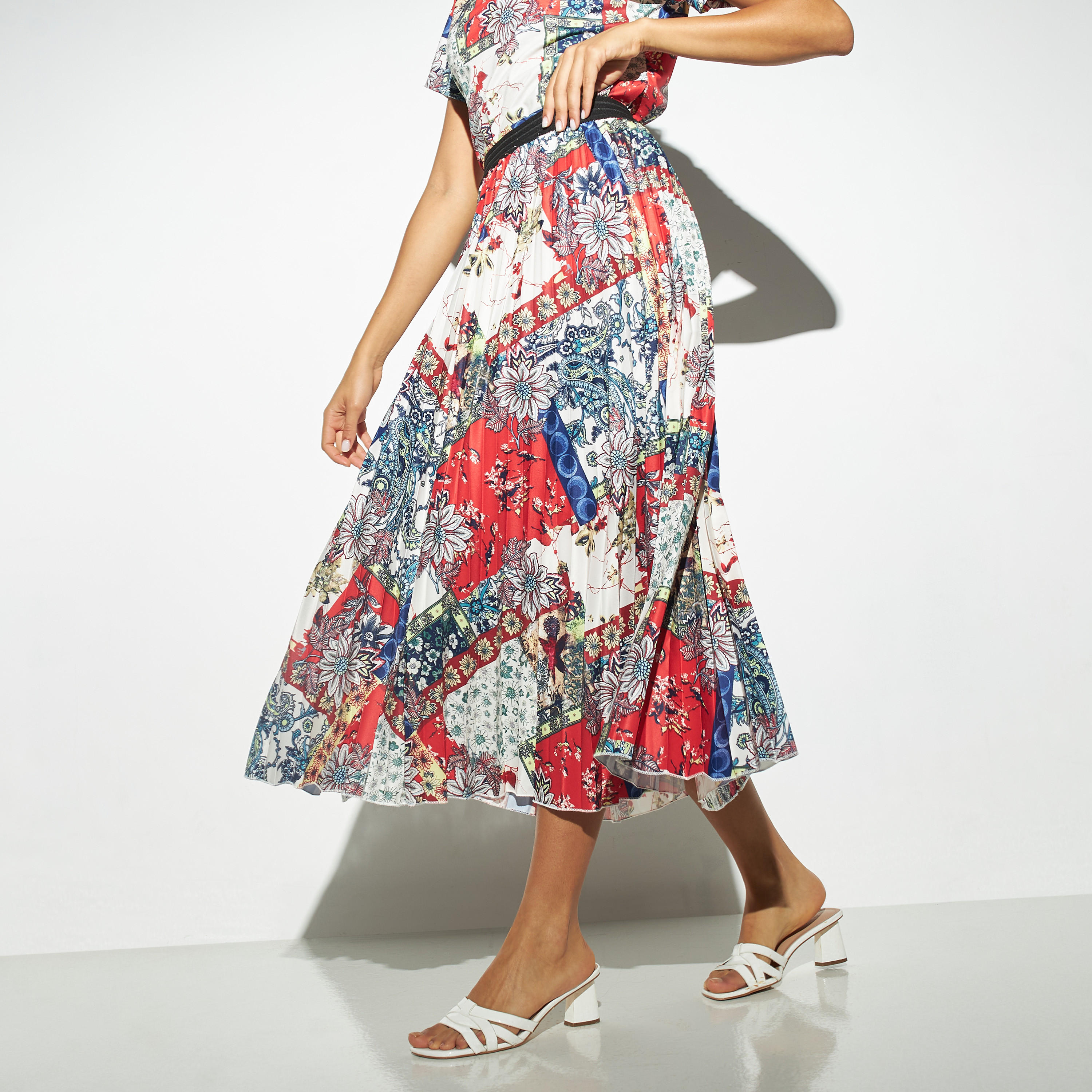 تنورة بخصر مطاطي وطبعات من تو إكستريمز-women-clothing-bottoms-skirts-image-1