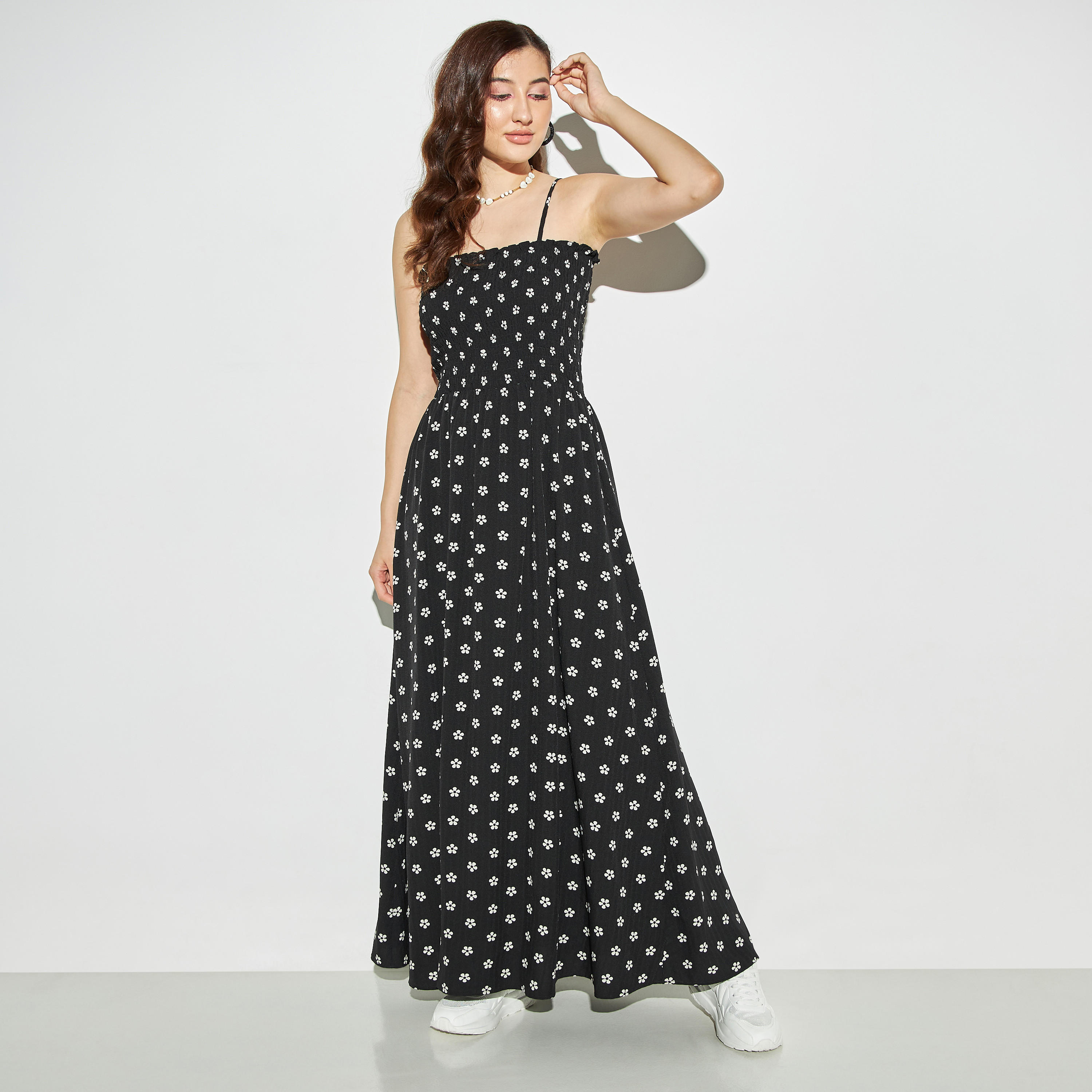 فستان إيه لاين بطبعات أزهار وكشكش وحزام من تو إكستريمز-women-clothing-dresses-image-2