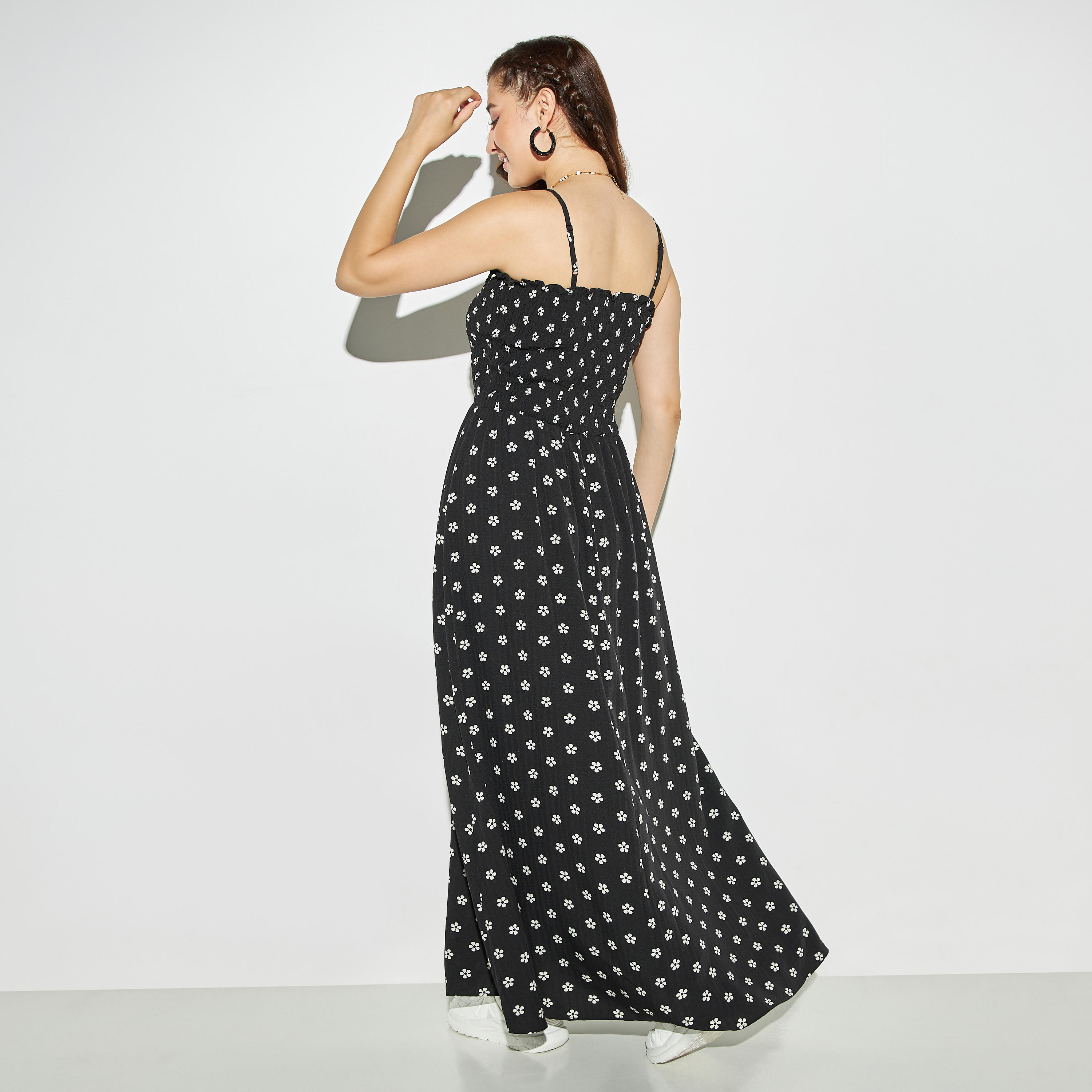 فستان إيه لاين بطبعات أزهار وكشكش وحزام من تو إكستريمز-women-clothing-dresses-image-3