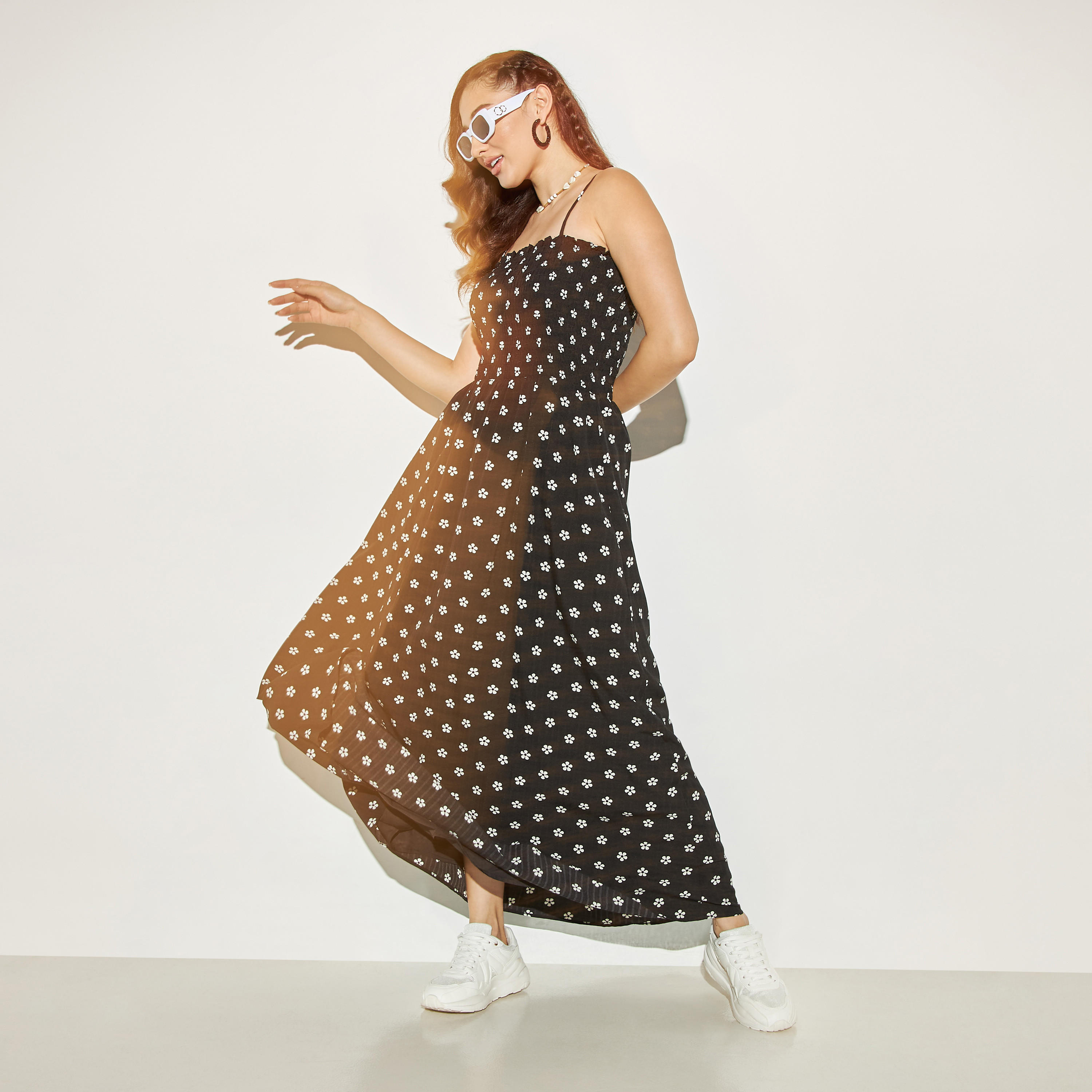 فستان إيه لاين بطبعات أزهار وكشكش وحزام من تو إكستريمز-women-clothing-dresses-image-5