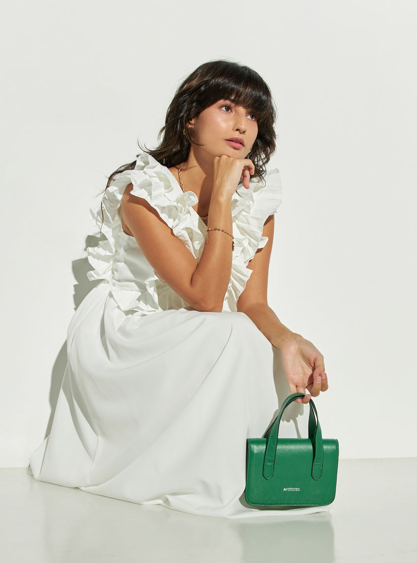 فستان طويل دون أكمام بياقة v وكشكش من تو إكستريمز-women-clothing-dresses-image-2