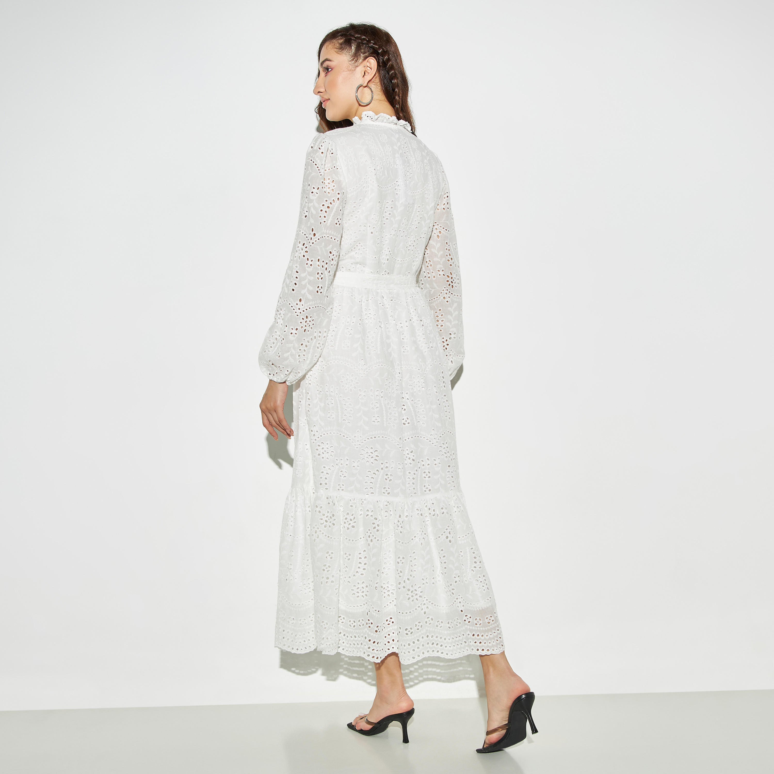 2Xtremz Broderie A-line Maxi Dress with Belt and Neck Tie-Up-women-clothing-dresses-image-8