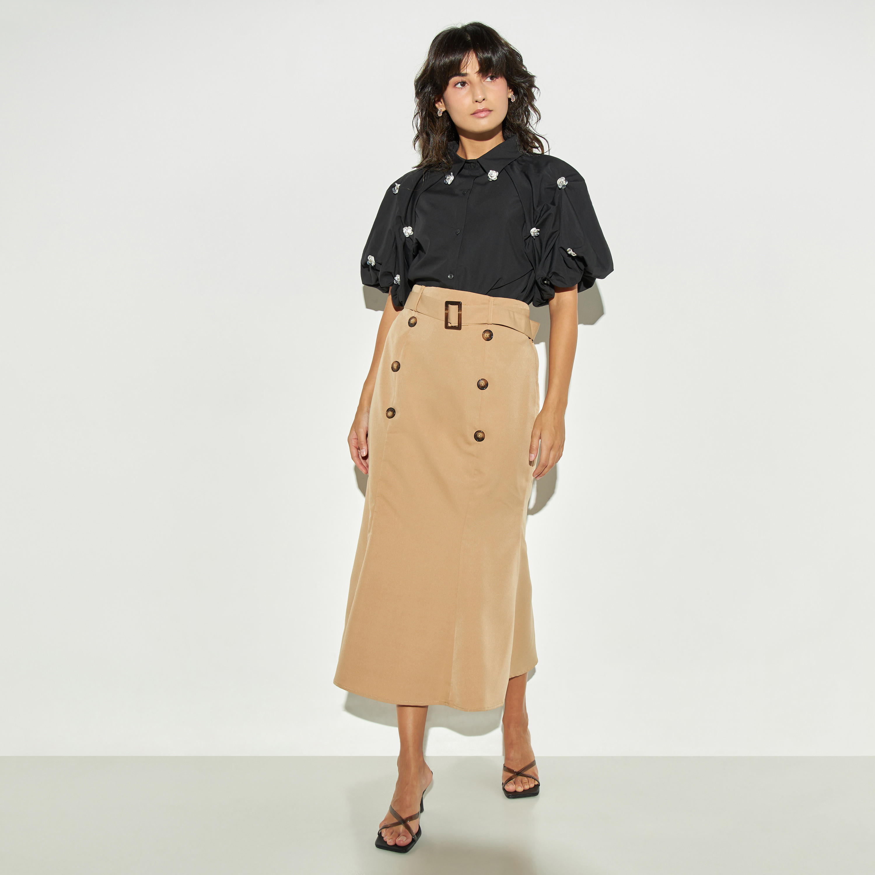 قميص مزخرف بأكمام منفوخة من تو إكستريمز-women-clothing-shirtsandblouses-shirts-image-2