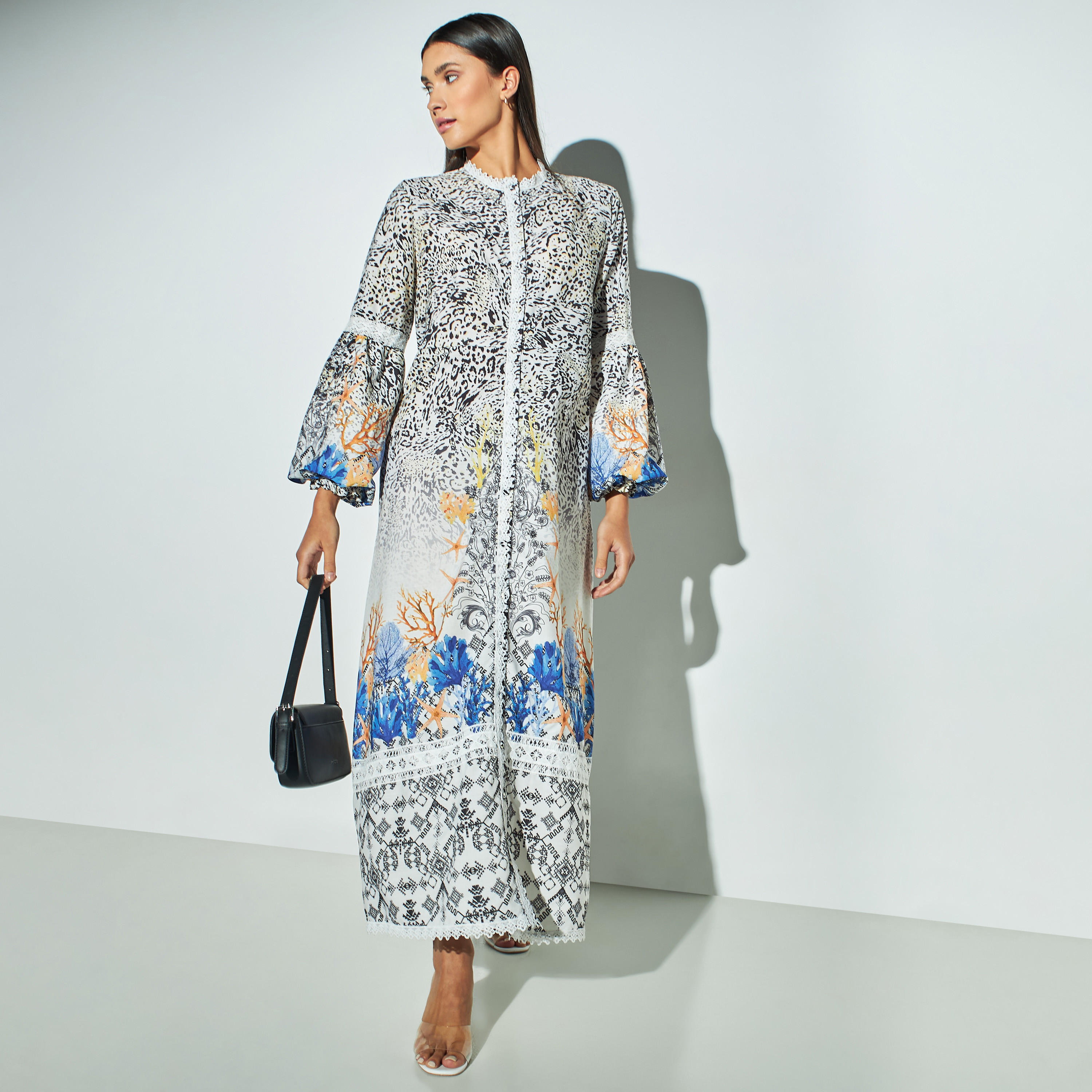 فستان بأكمام عريضة وطبعات وحزام من توإكستريمز-women-clothing-dresses-image-1