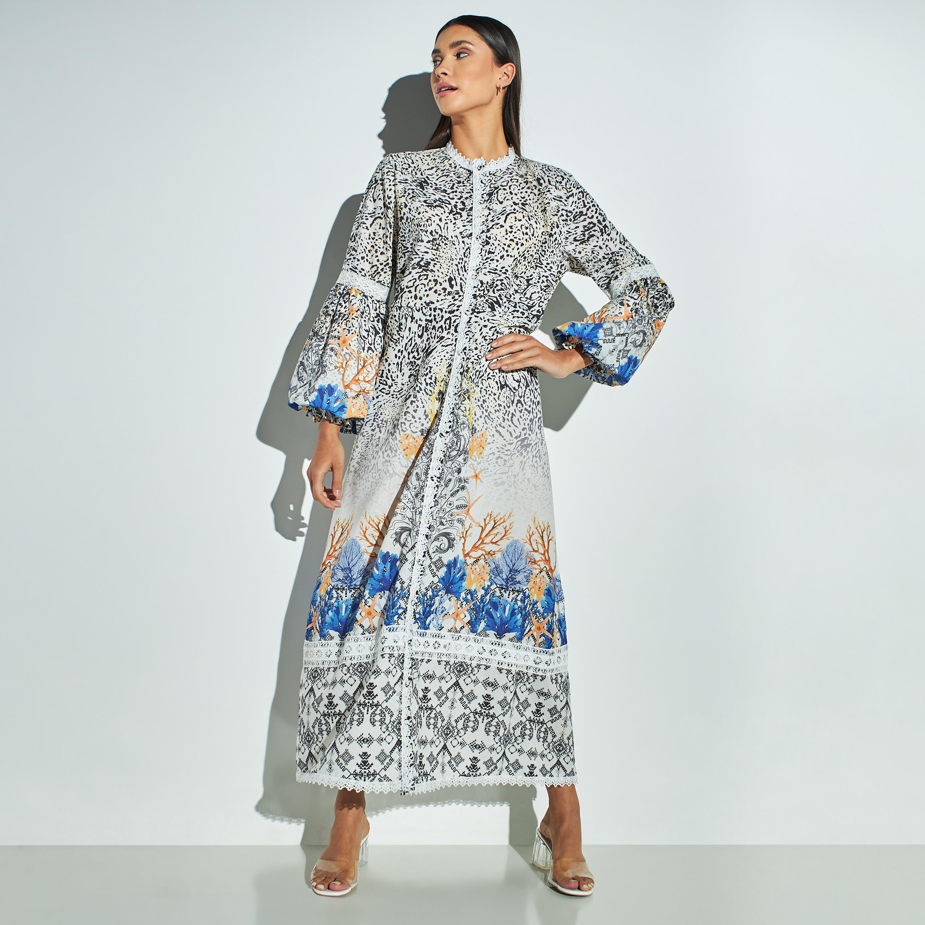 فستان بأكمام عريضة وطبعات وحزام من توإكستريمز-women-clothing-dresses-image-2