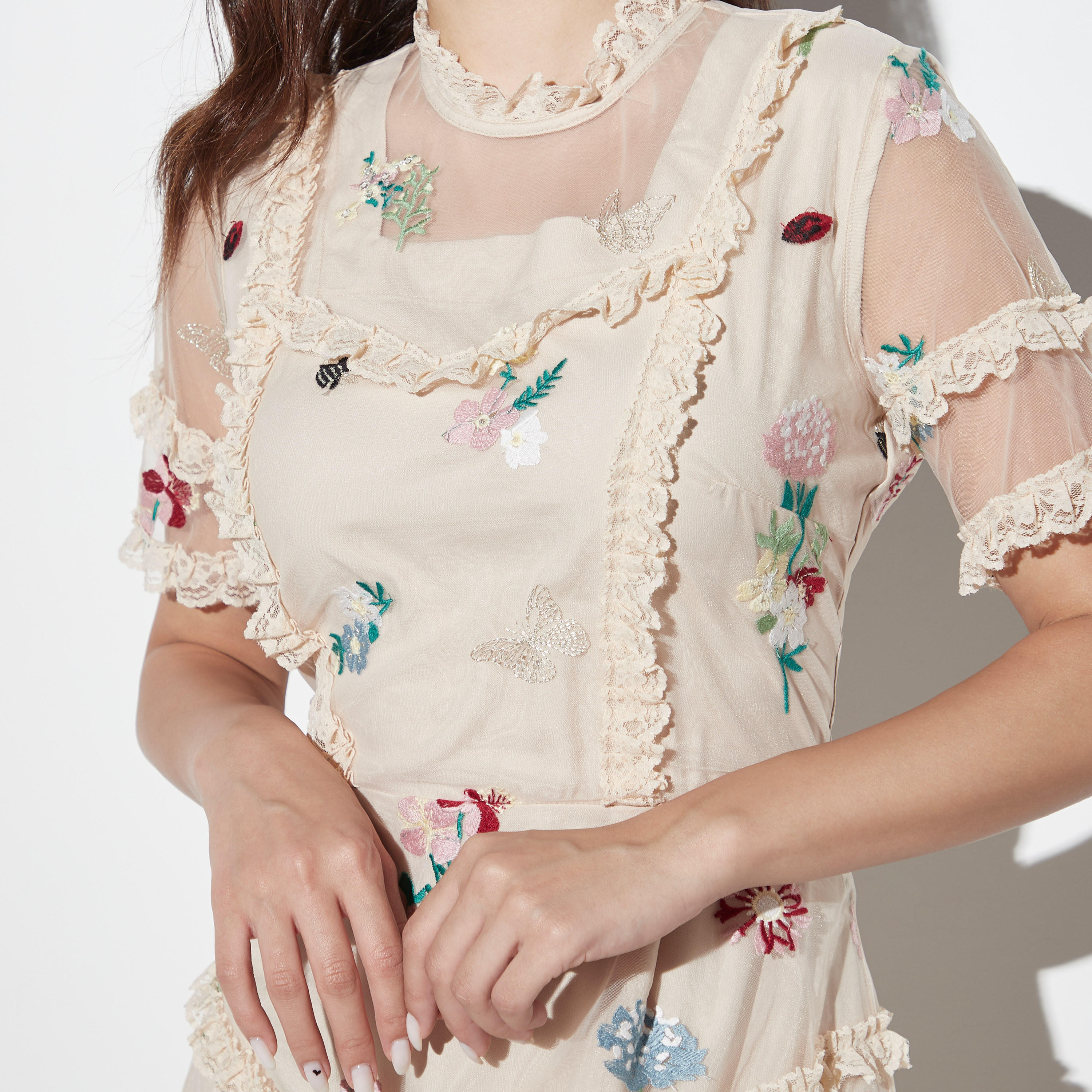 فستان بتطريز أزهار ودانتيل من تو إكستريمز-women-clothing-dresses-image-4