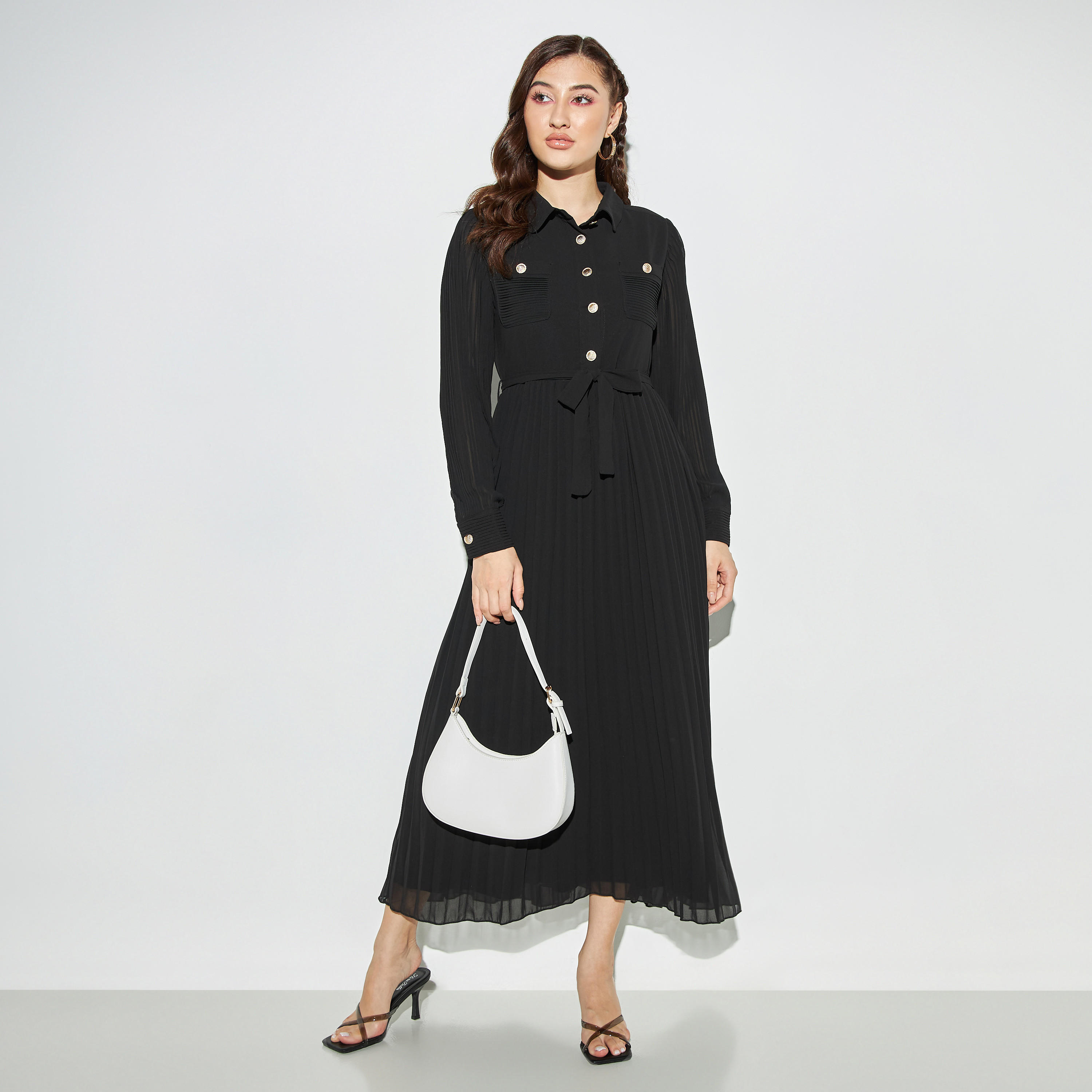 فستان إيه لاين ميدي بحزام ربط من تو إكستريمز-women-clothing-dresses-image-2
