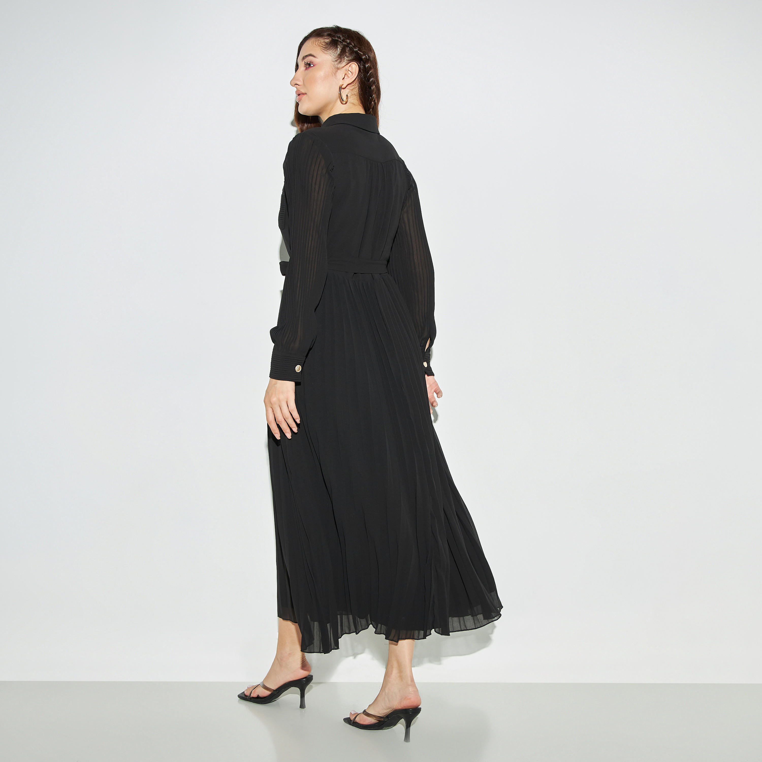 فستان إيه لاين ميدي بحزام ربط من تو إكستريمز-women-clothing-dresses-image-3