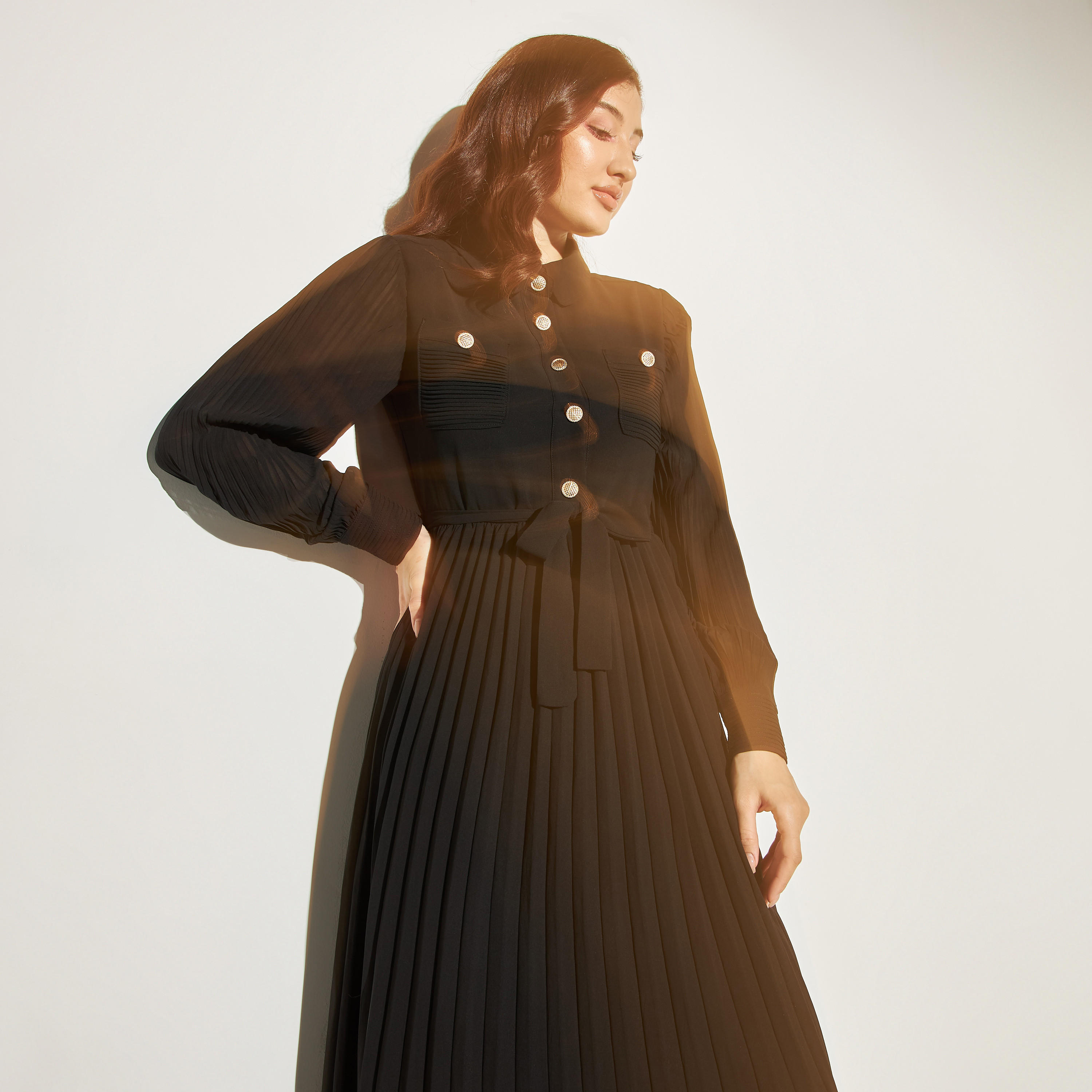 فستان إيه لاين ميدي بحزام ربط من تو إكستريمز-women-clothing-dresses-image-5