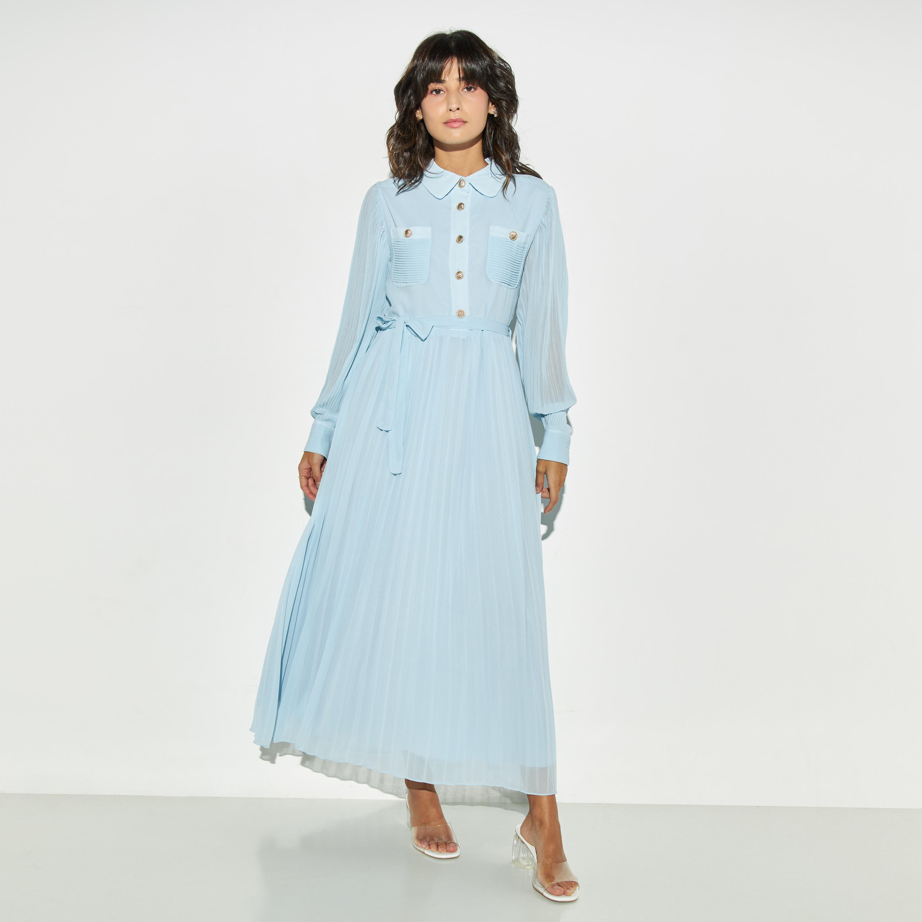 فستان إيه لاين بكشكش وأربطة وجيوب من تو إكستريمز-women-clothing-dresses-image-2