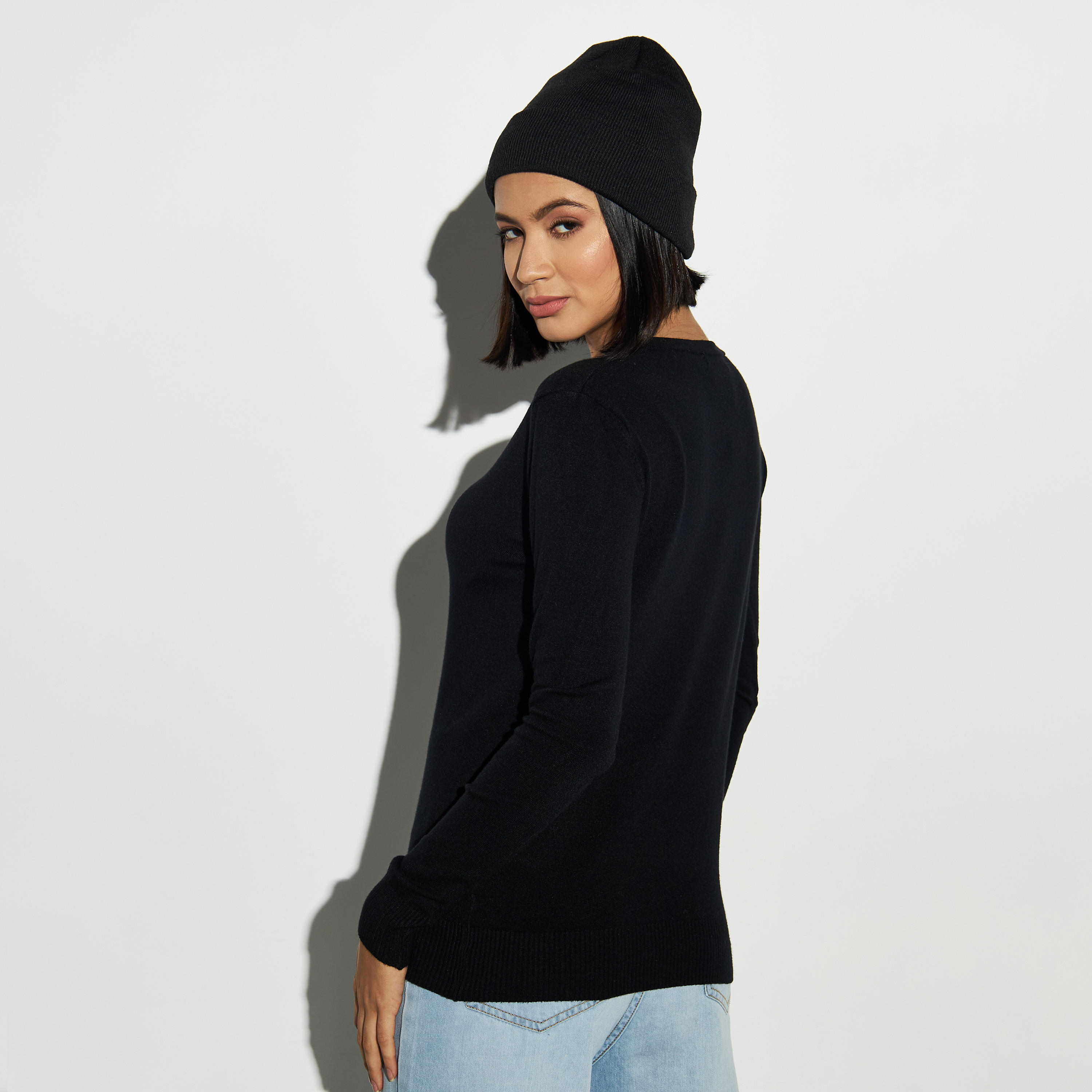كارديجان بارز الملمس بياقة V من تو إكستريمز-women-winterwear-cardigansandjumpers-cardigans-image-3