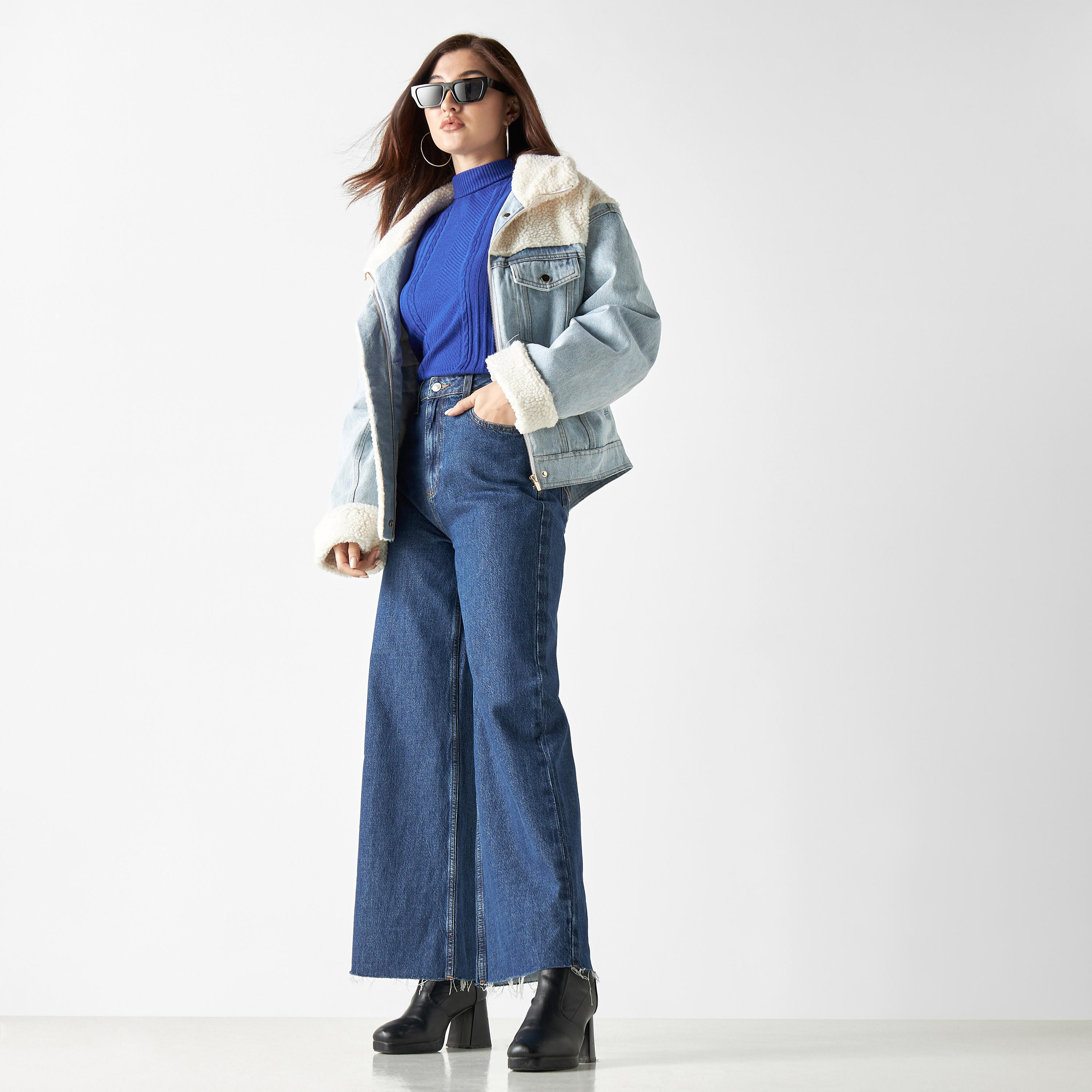كنزة بارزة الملمس بياقة عالية وأكمام طويلة من تو إكستريمز-women-clothing-cardigansandjumpers-jumpers-image-2
