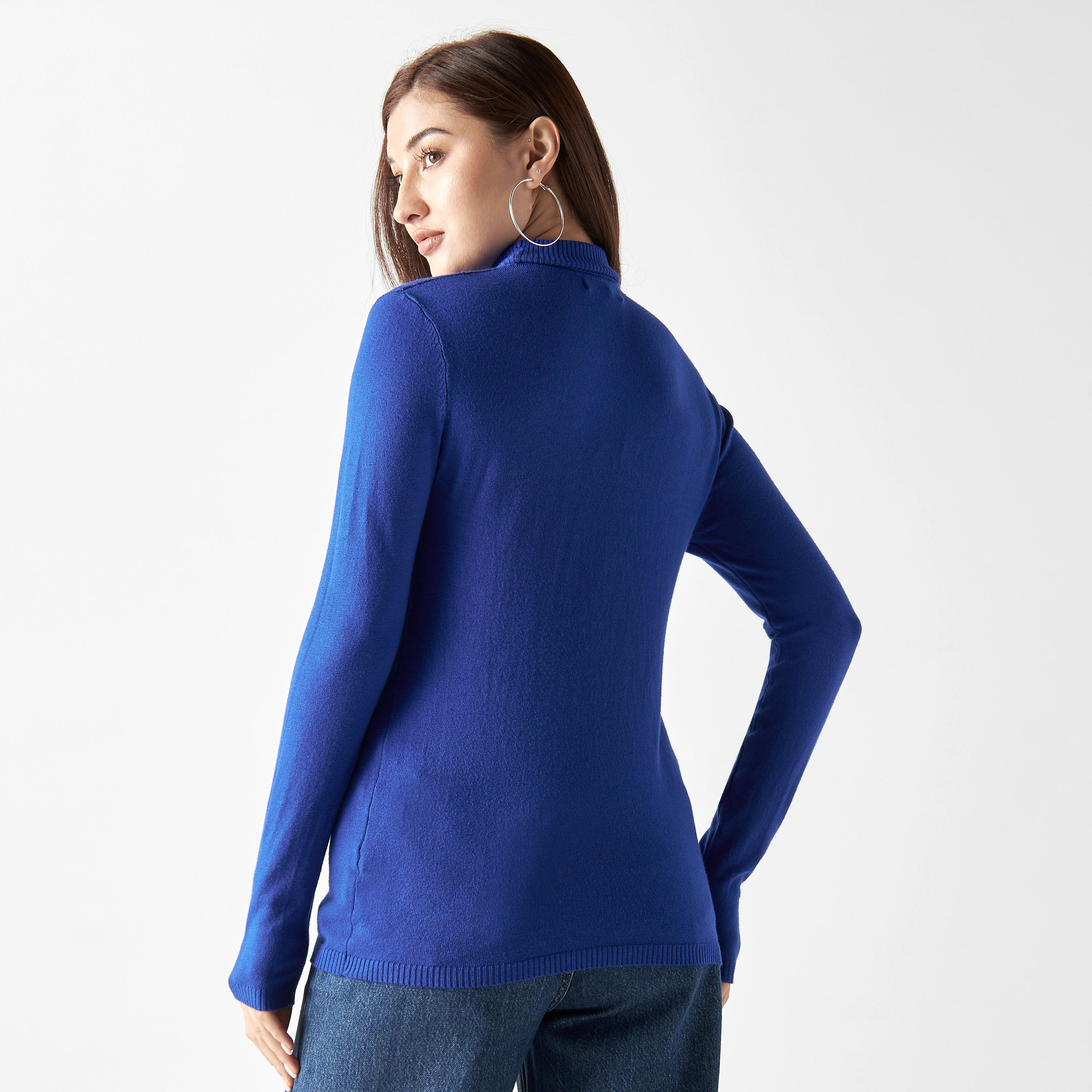 كنزة بارزة الملمس بياقة عالية وأكمام طويلة من تو إكستريمز-women-clothing-cardigansandjumpers-jumpers-image-3