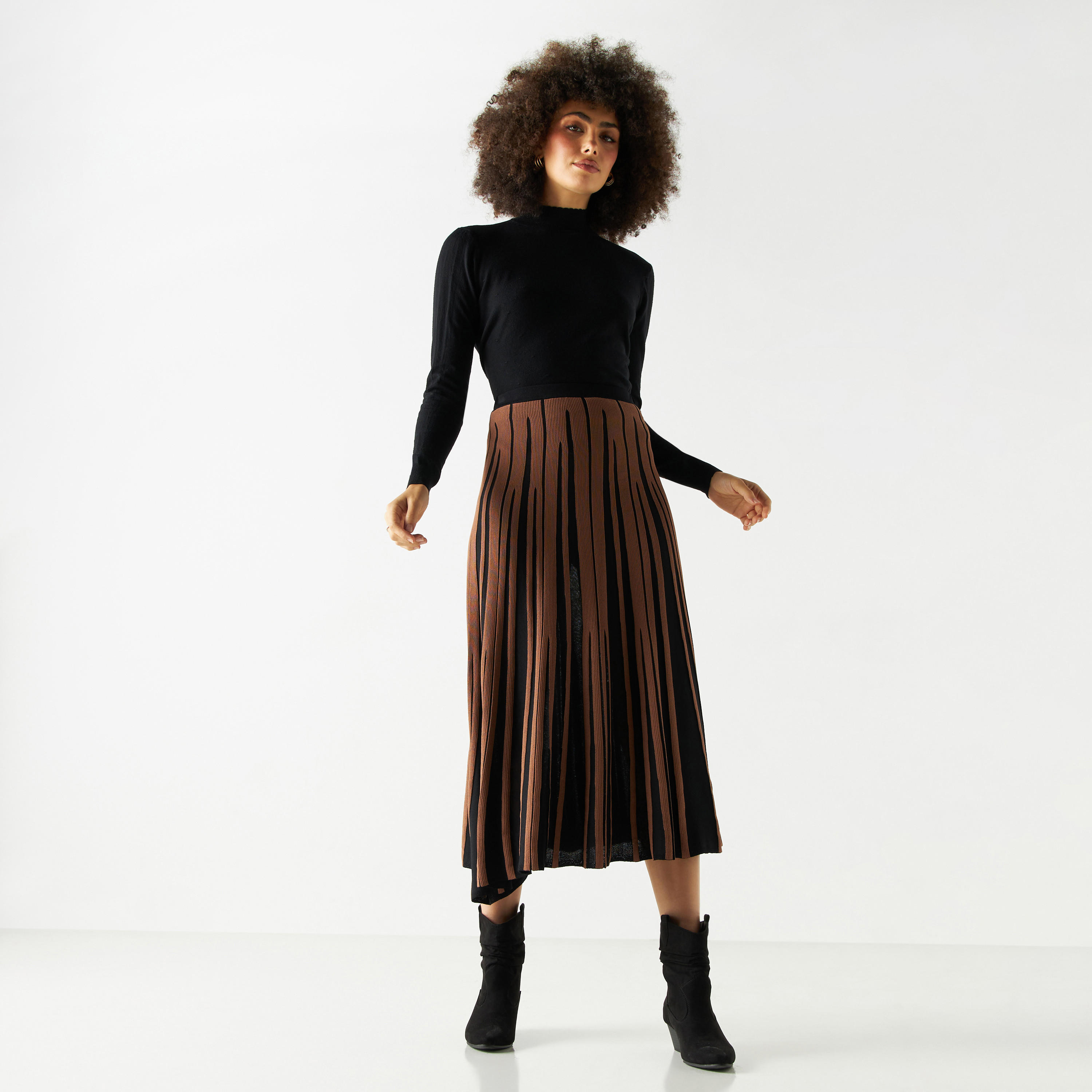 كنزة سادة بياقة عالية وأكمام طويلة من تو إكستريمز-women-clothing-cardigansandjumpers-jumpers-image-3