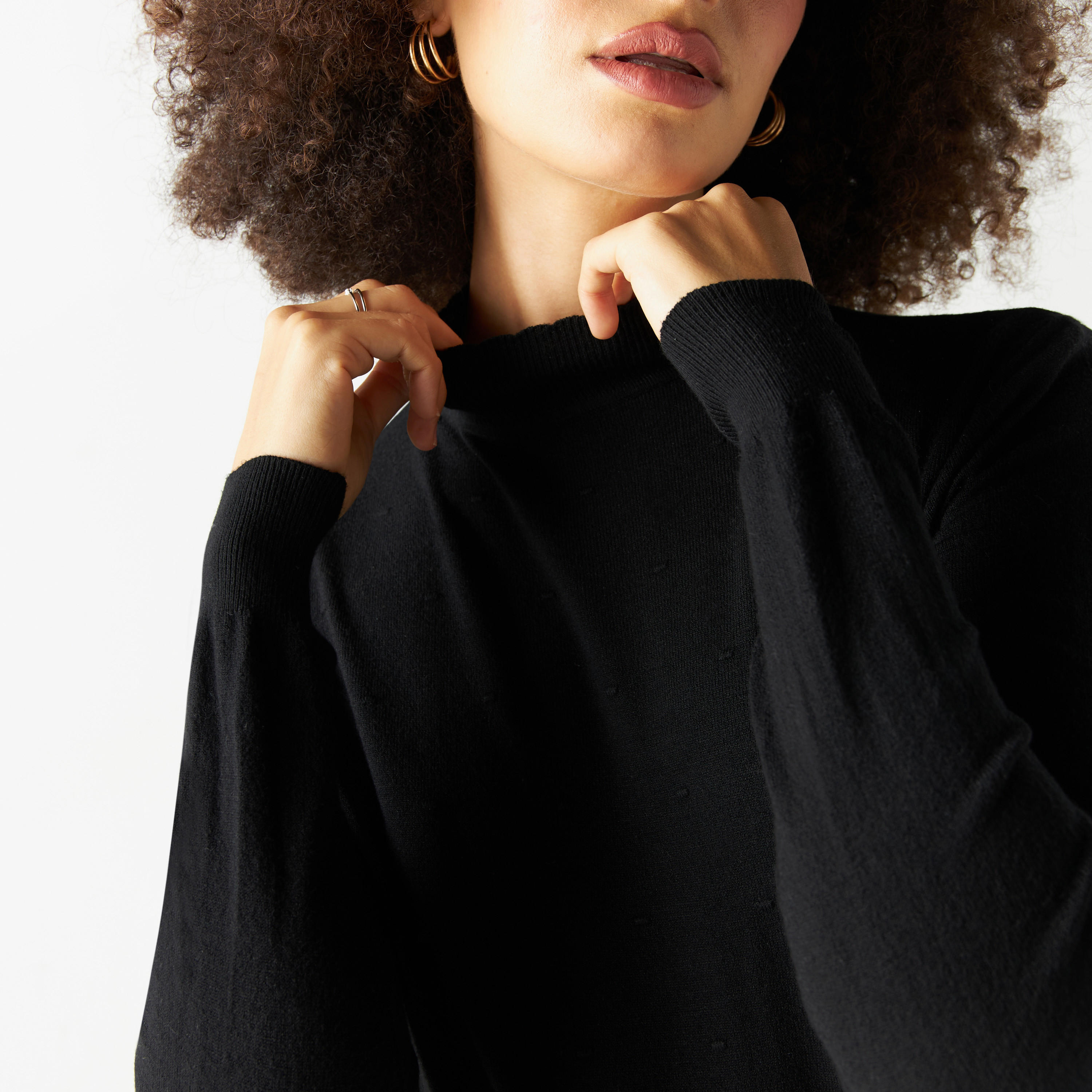 كنزة سادة بياقة عالية وأكمام طويلة من تو إكستريمز-women-clothing-cardigansandjumpers-jumpers-image-1