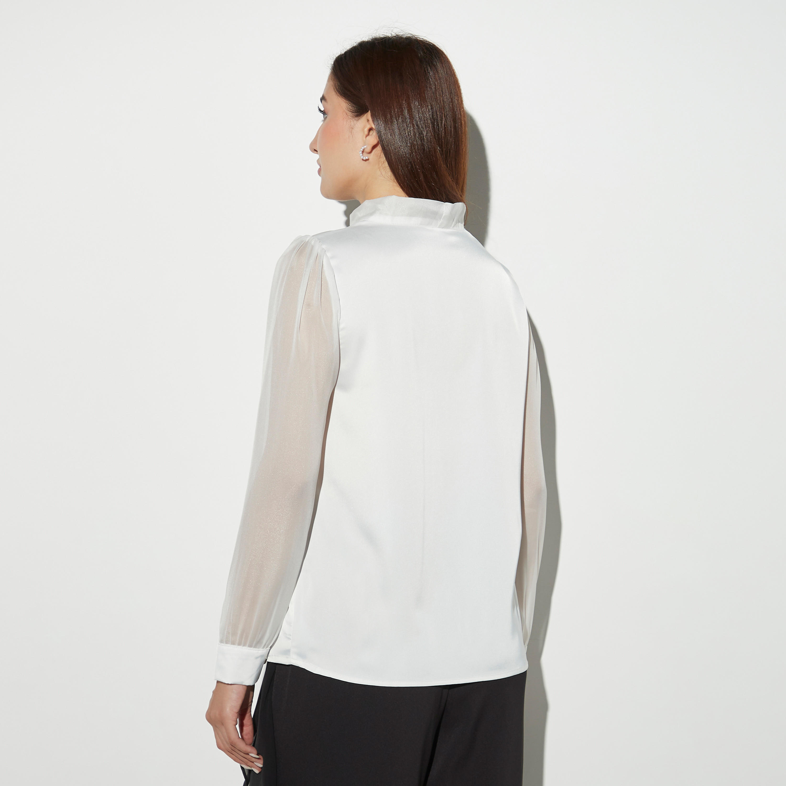 بلوزة مزيّنة بأكمام طويلة وأربطة من تو إكستريمز-women-clothing-shirtsandblouses-blouses-image-3